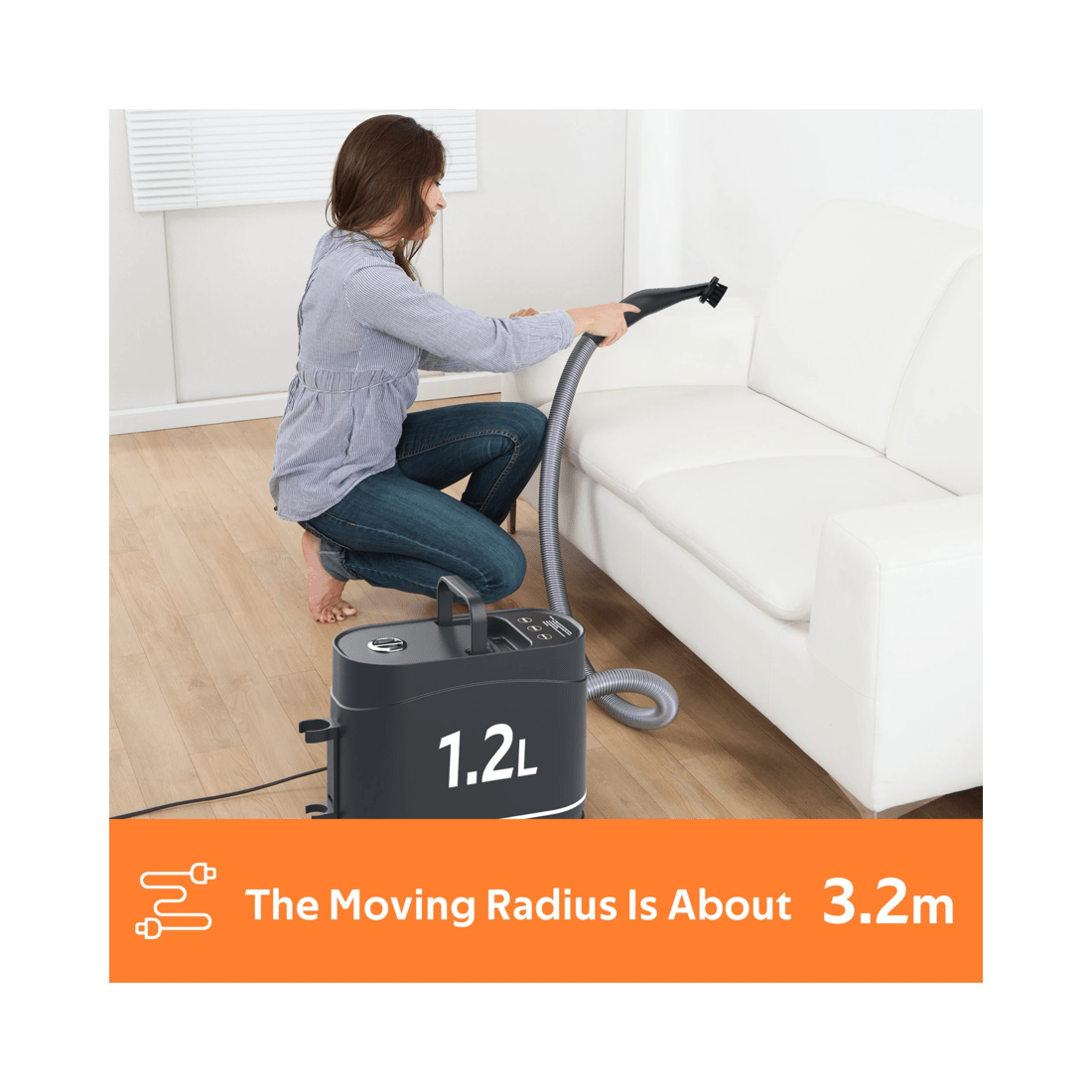 3 Advwin 1500W Steam Cleaner, 1.2L Handheld Steam Cleaner For Carpets, Curtains, Plush Toys, Tiles, Air Conditioner, Hoods, 3 of 7