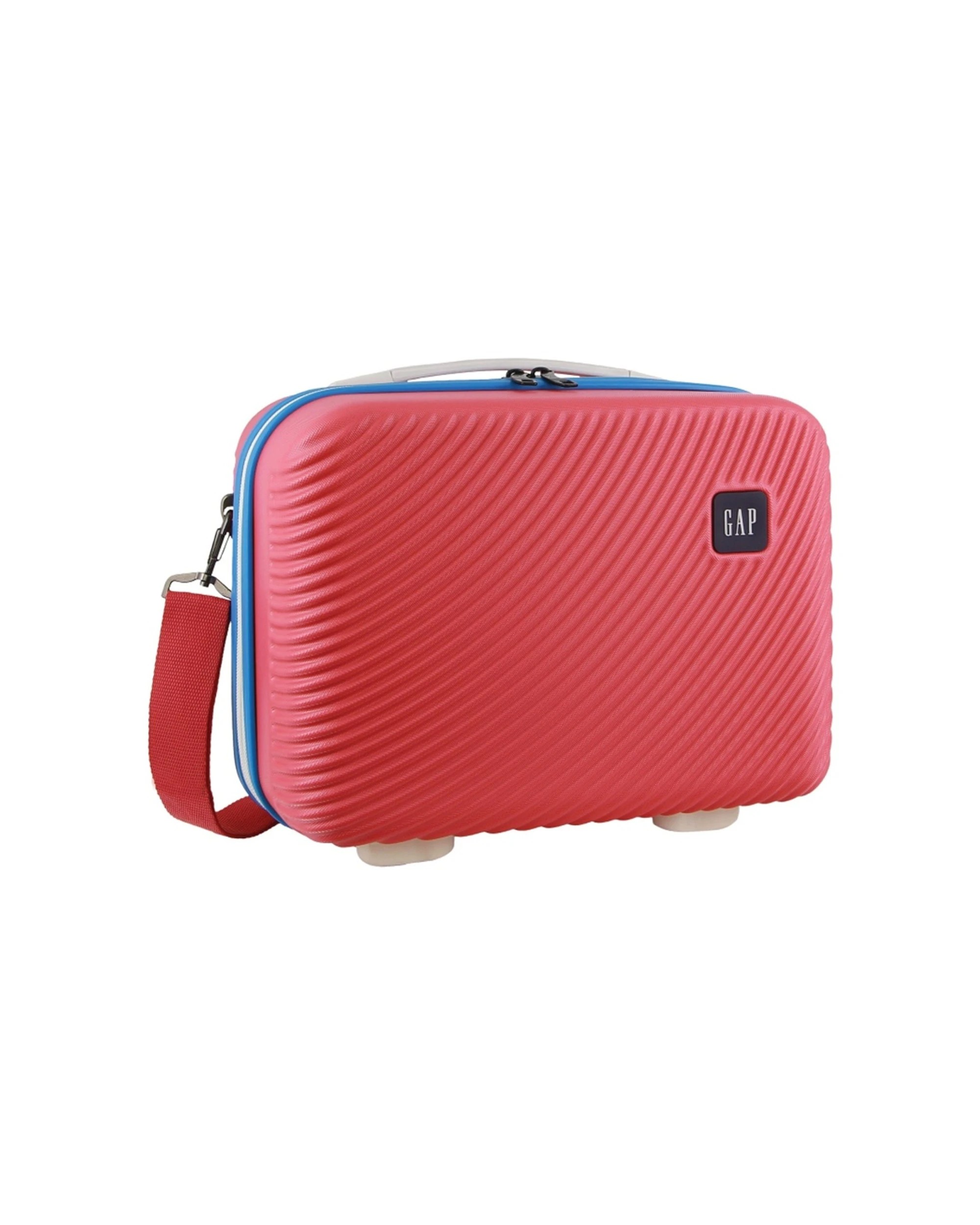 6 GAP Medium Hard-Shell Luggage & Mini Beauty Travel Case Set With Tag Coral - Red, 6 of 7