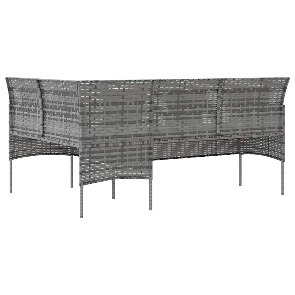 7 vidaXL 5 Piece L-shaped Couch Sofa Set With Cushions Poly Rattan - Grey, 7 of 8