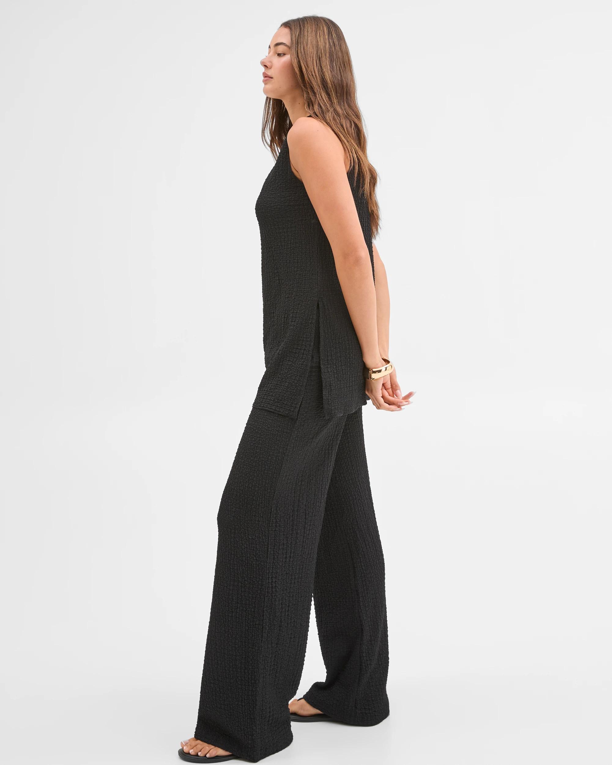 5 Lily Loves Textured Straight Leg Pants BLACK, 5 of 7