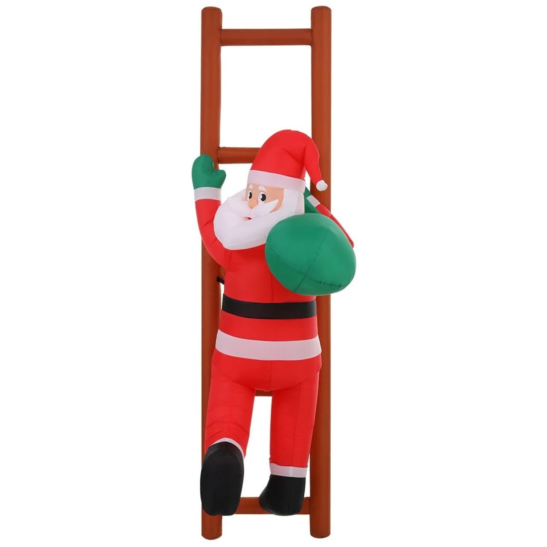 3 Jingle Jollys Christmas Inflatable Santa Climbing Ladder 2.45M Height LED Decorations Illuminated - Multi, 3 of 7