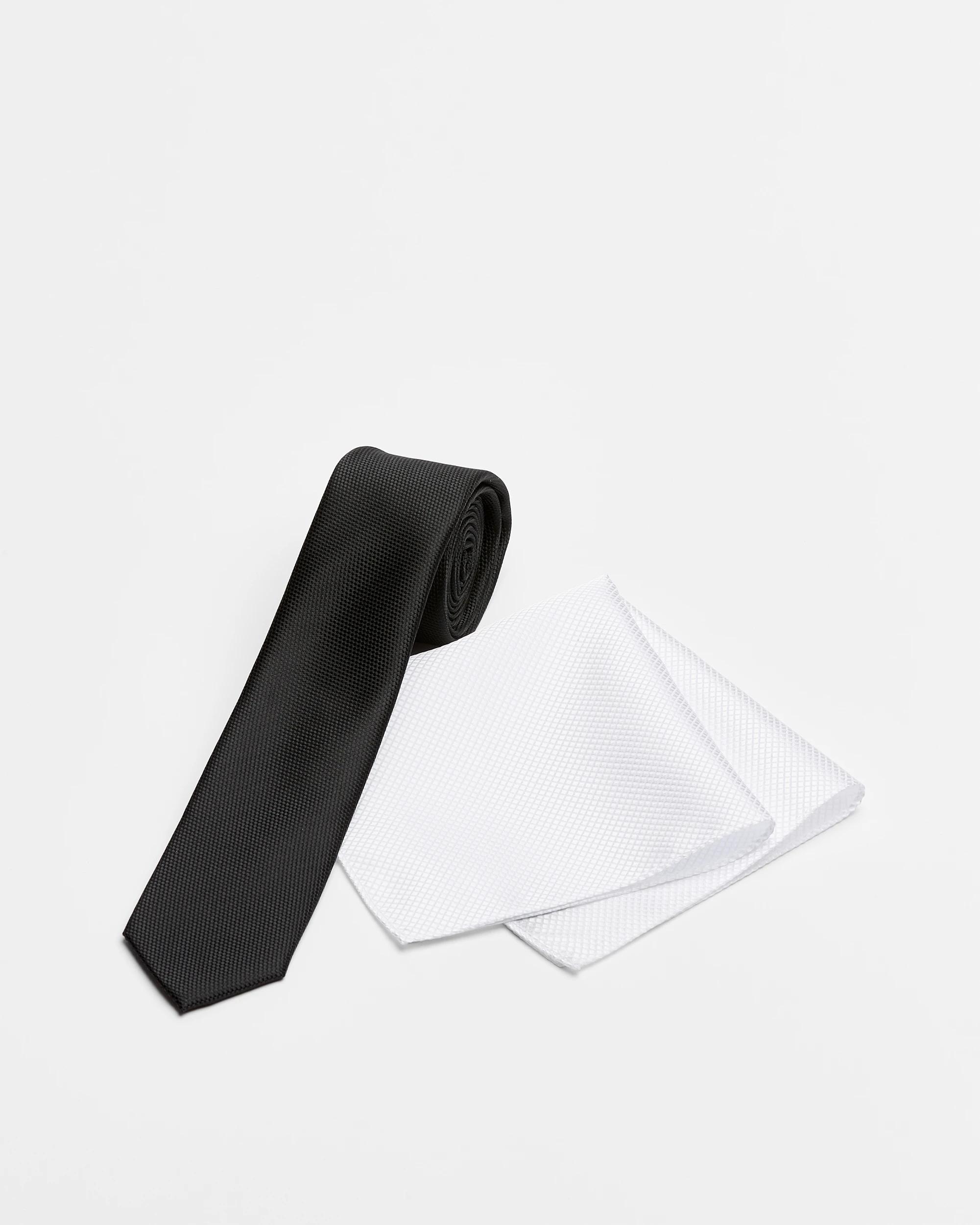 1 Target Mens Tie And Pocket Square Set BLACK / WHITE, 1 of 2
