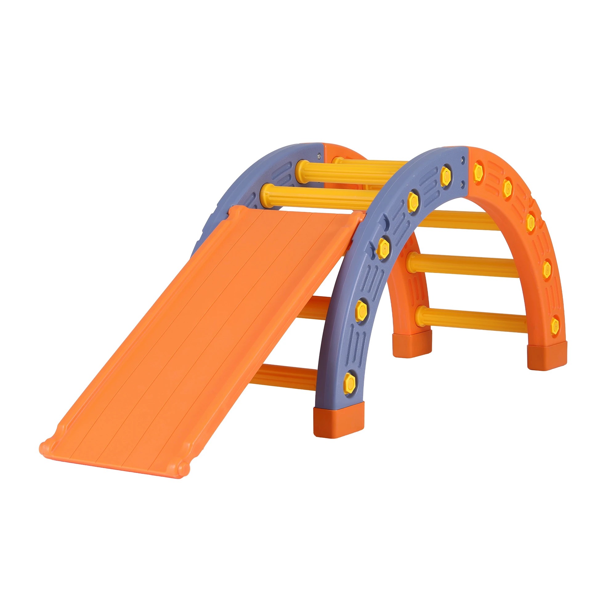 3 Keezi Kids Climbing Frame Set With Slide Indoor Outdoor Arch Toddler Toys - Orange, 3 of 5