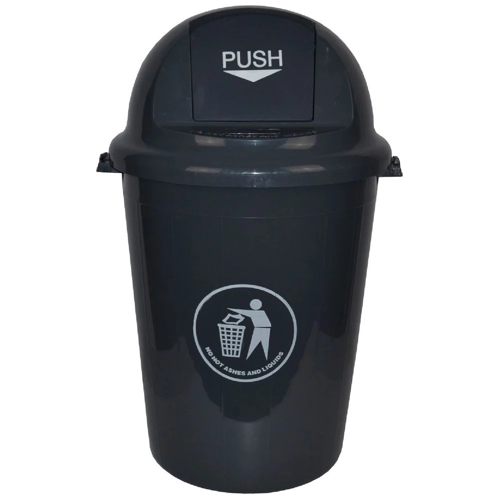 1 Italplast 80L Heavy Duty Swing Top Bin Dark Grey, 1 of 1