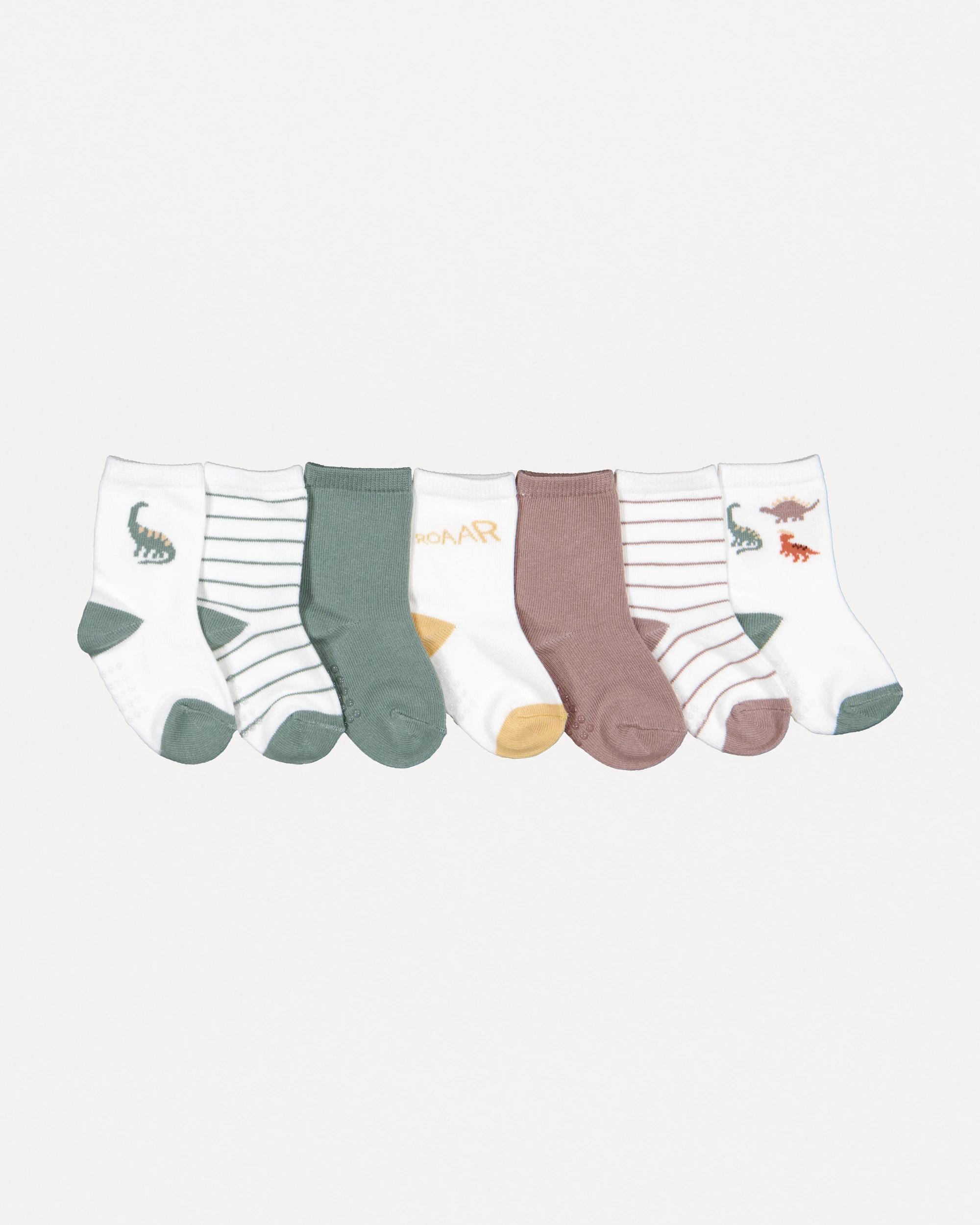 2 7 Pack Crew Socks Dino, 2 of 3