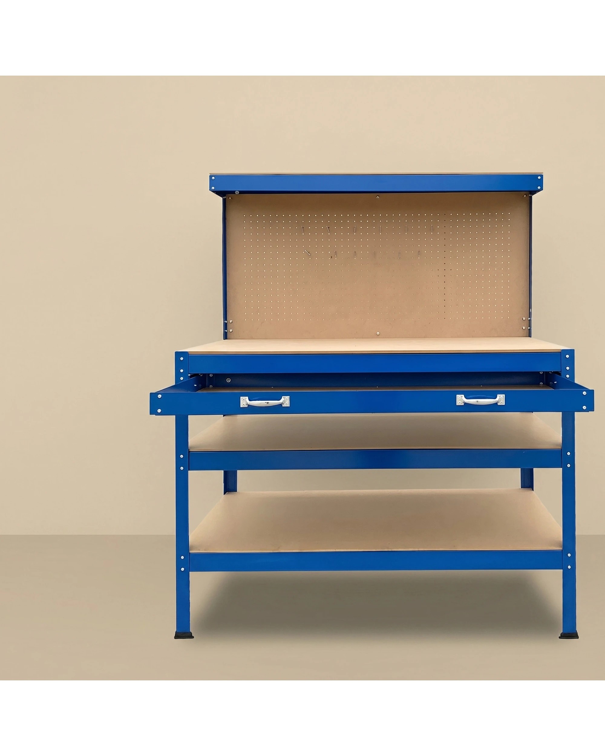3 3-Layered Work Bench Garage Storage Table Tool Shop Shelf - Blue, 3 of 10