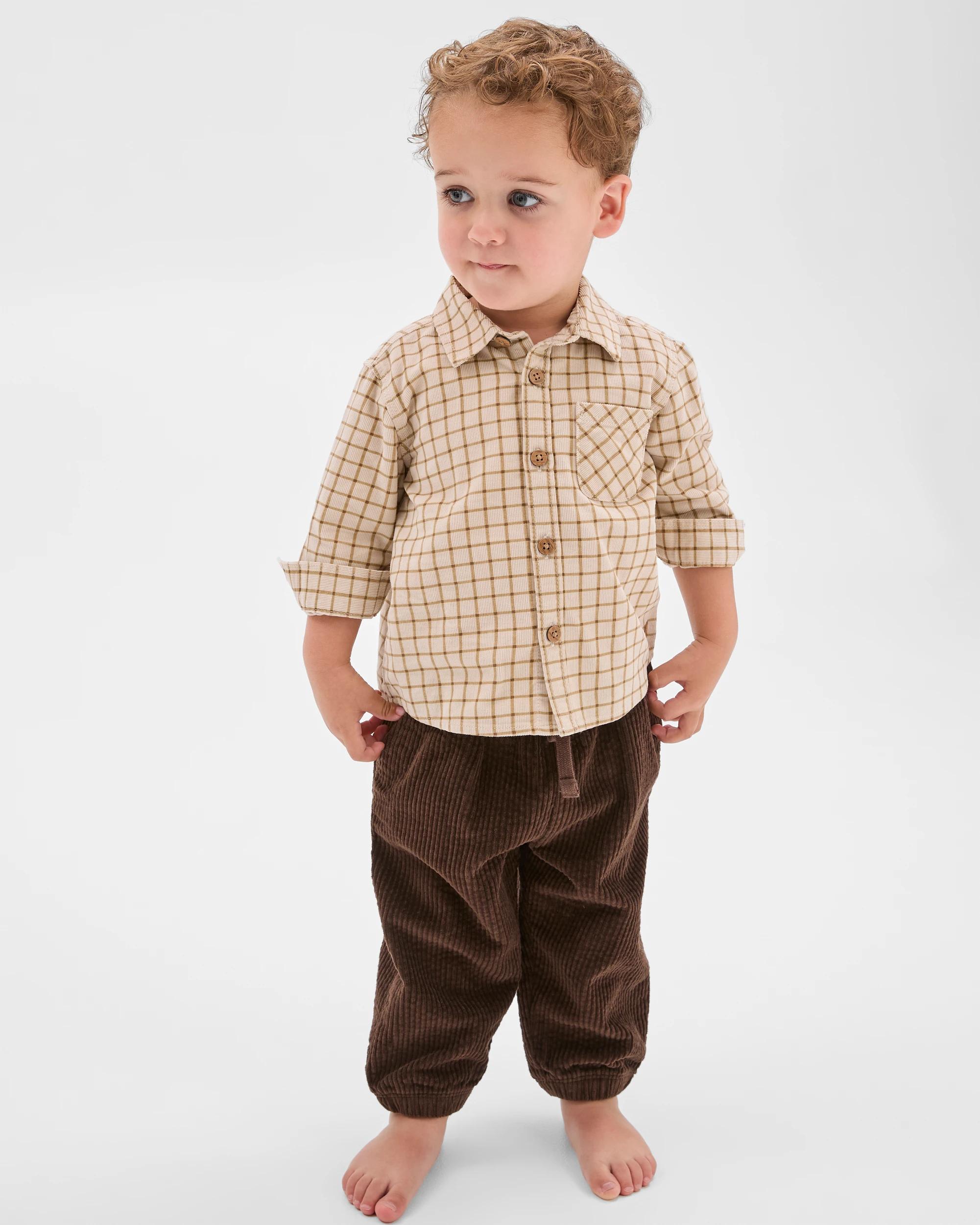 2 Target Baby Baby Full Length Corduroy Pants HOT FUDGE, 2 of 4