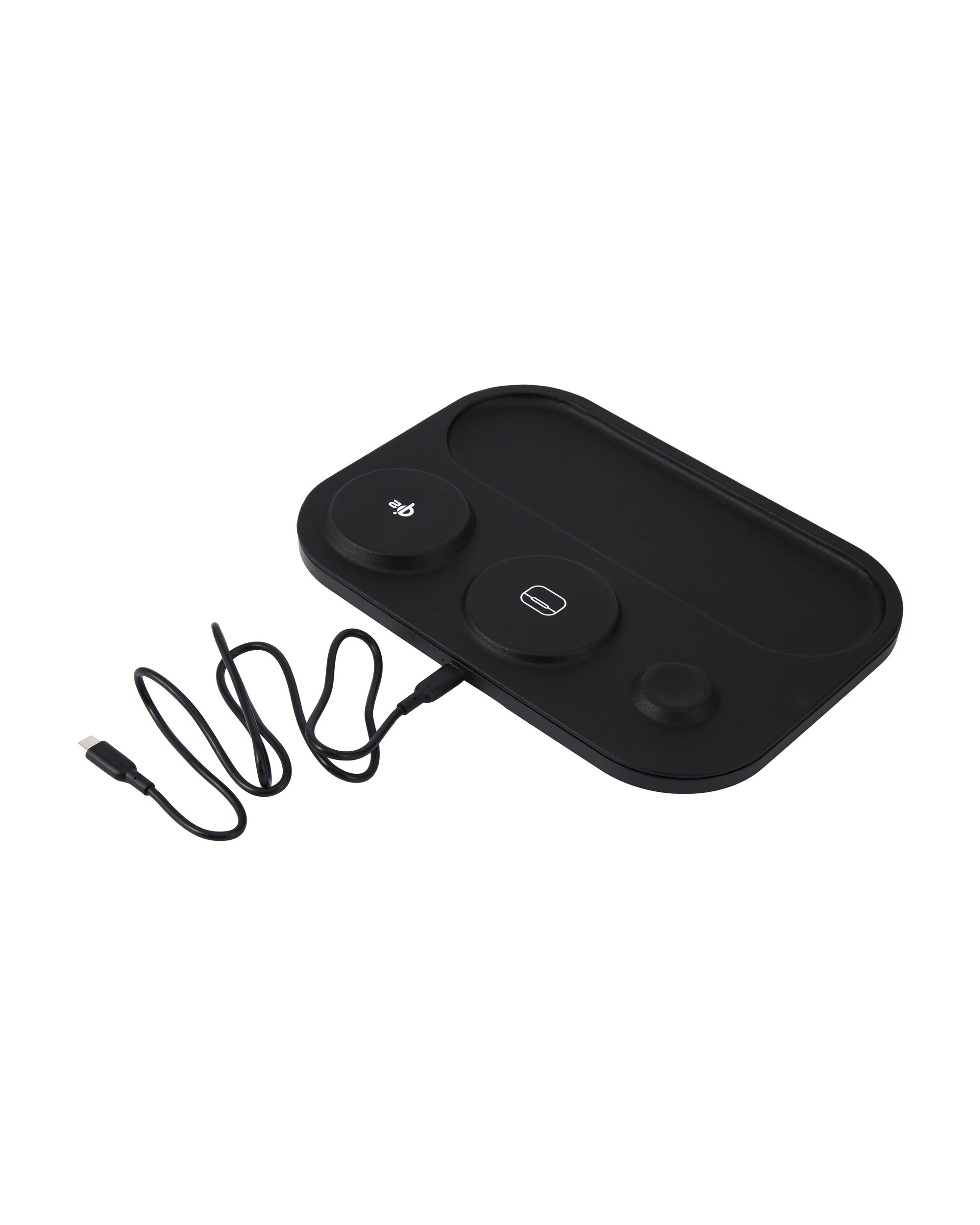 6 3-in-1 Wireless Charger Tray - Black, 6 of 9
