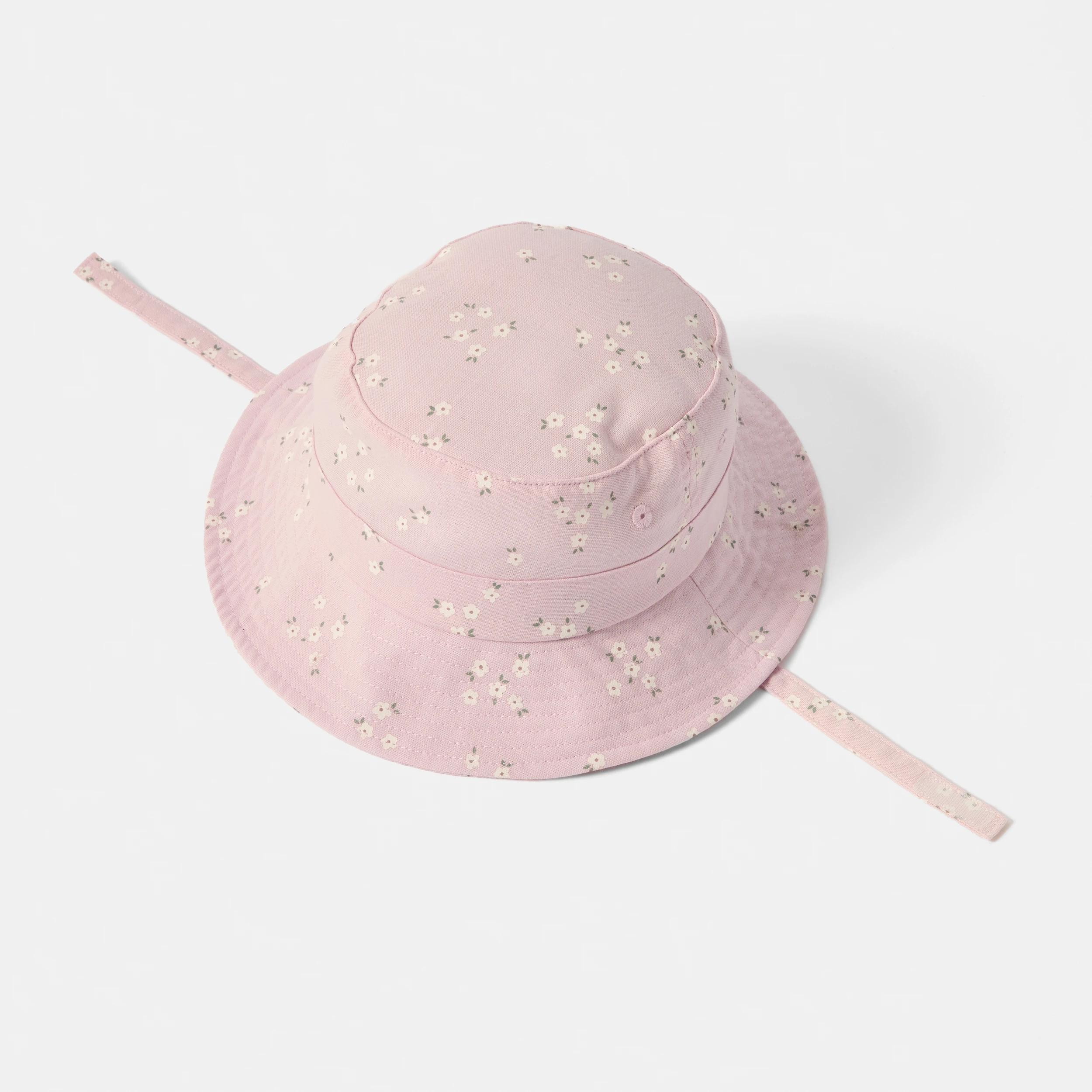 4 Wide Brim Summer Hat PINK FLORAL, 4 of 4