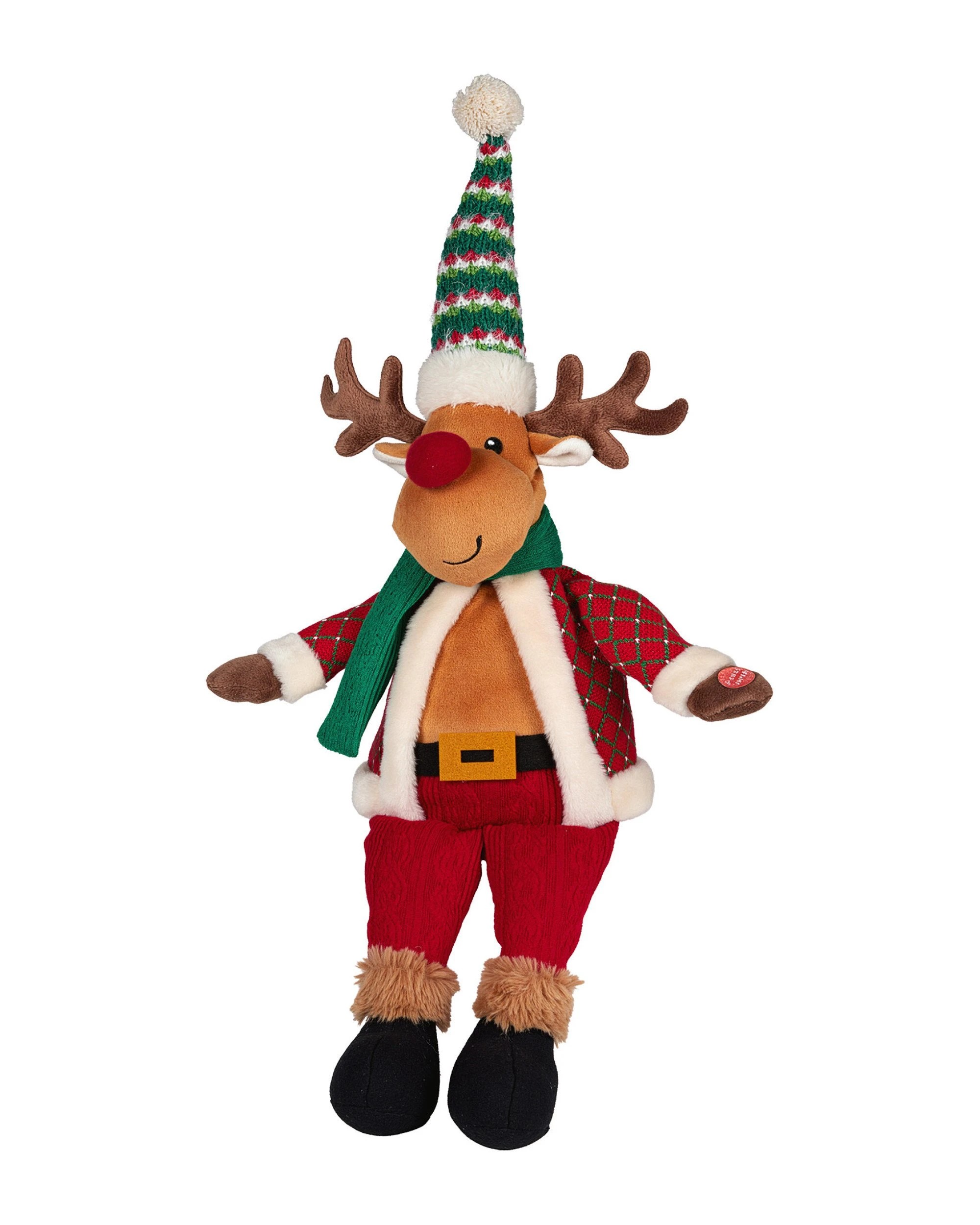 1 Christabelle 56cm Christmas Moose Animated Musical Decoration Ornament For Table Top Or Mantel Display With Music, 1 of 5
