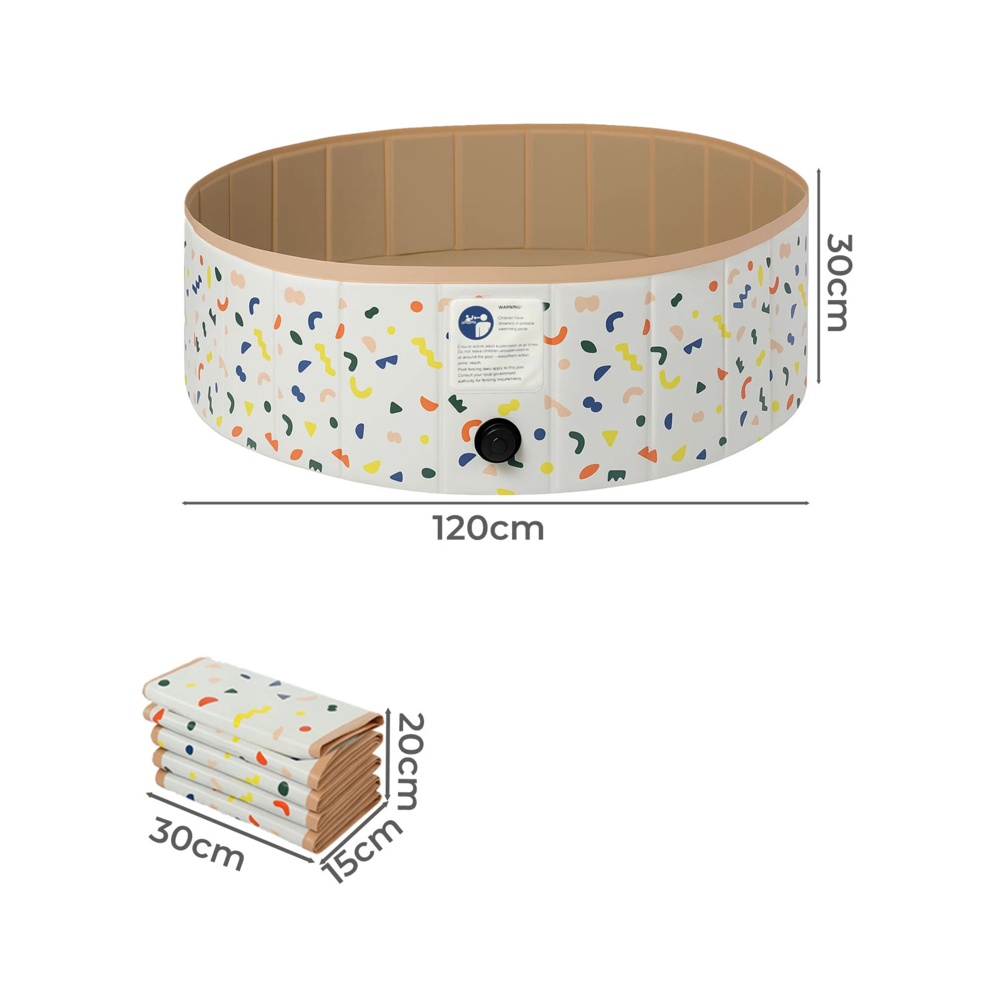 3 Pawz Foldable Dog Kiddie Pool Portable Swimming Pool, 3 of 5