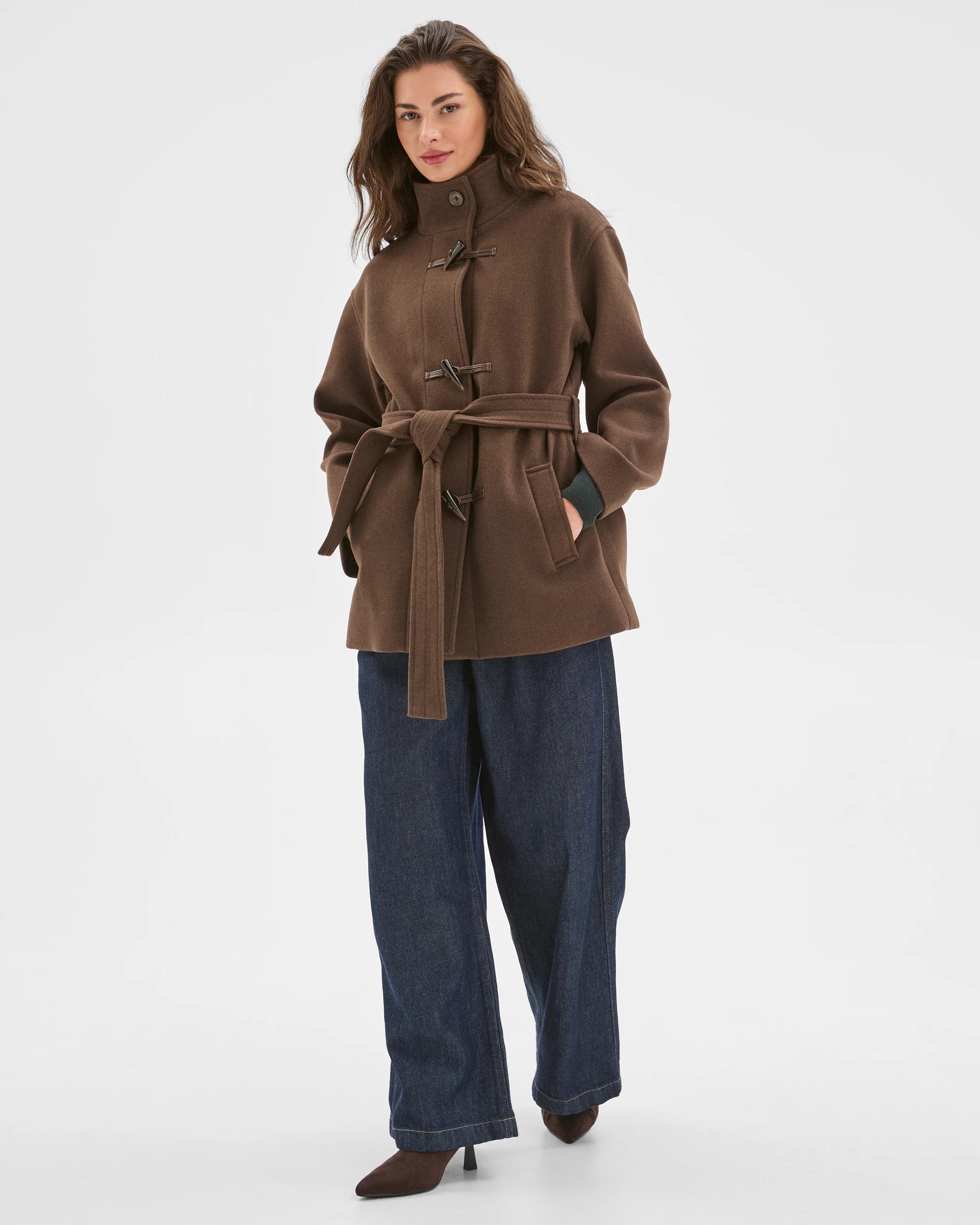 2 Target Petites Tie Waist Twill Jacket COFFEE BEAN, 2 of 7