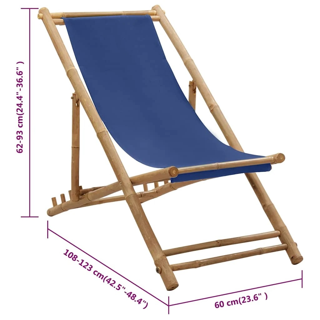 8 vidaXL Deck chair Foldable - Blue, 8 of 9