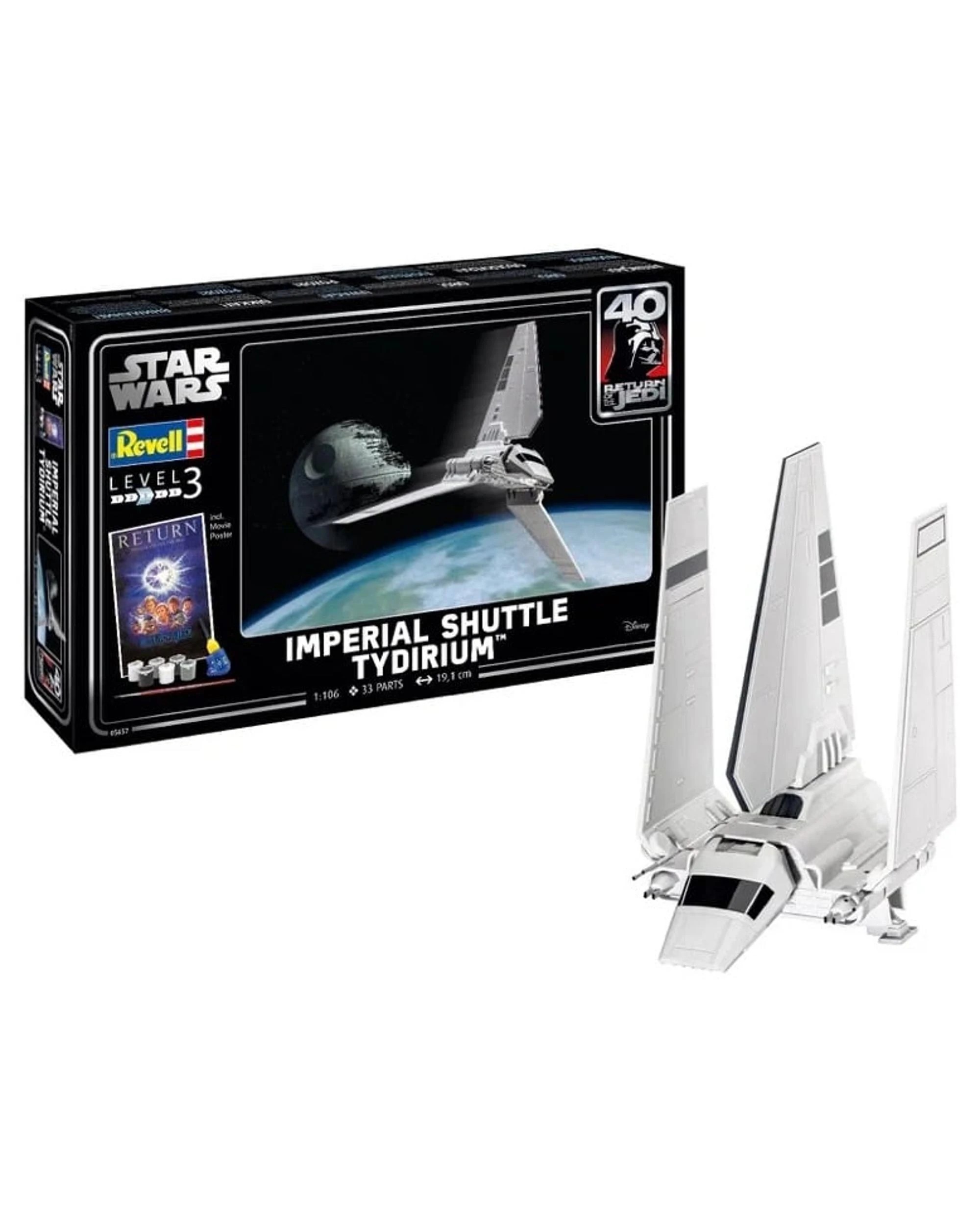 1 Revell Star Wars Return of the Jedi 40th Anniversary Imperial Shuttle Tydirium Gift Set 1:72 Scale Model Kit, 1 of 8