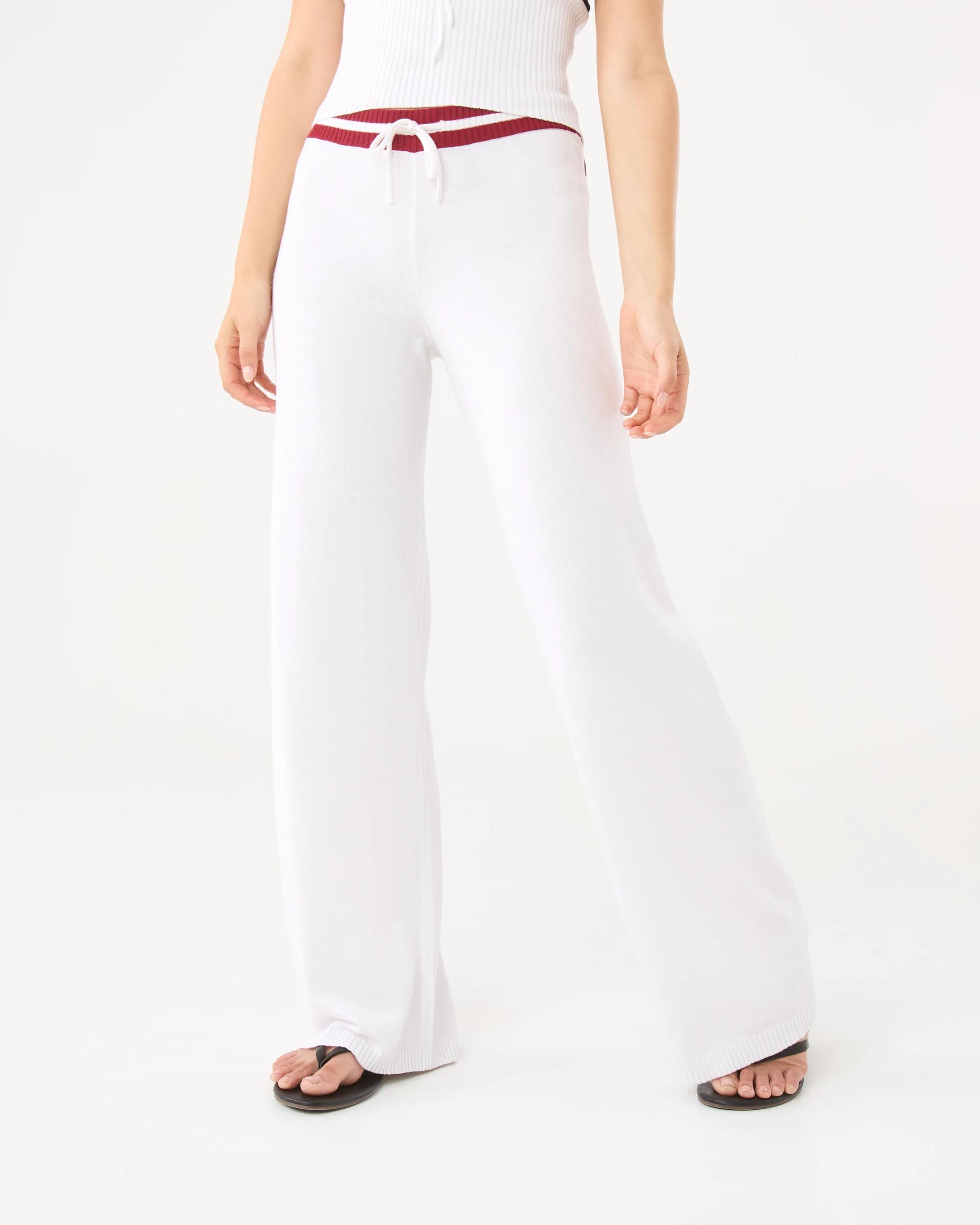 1 True Knit Stripe Tie Pants Snw White, 1 of 8