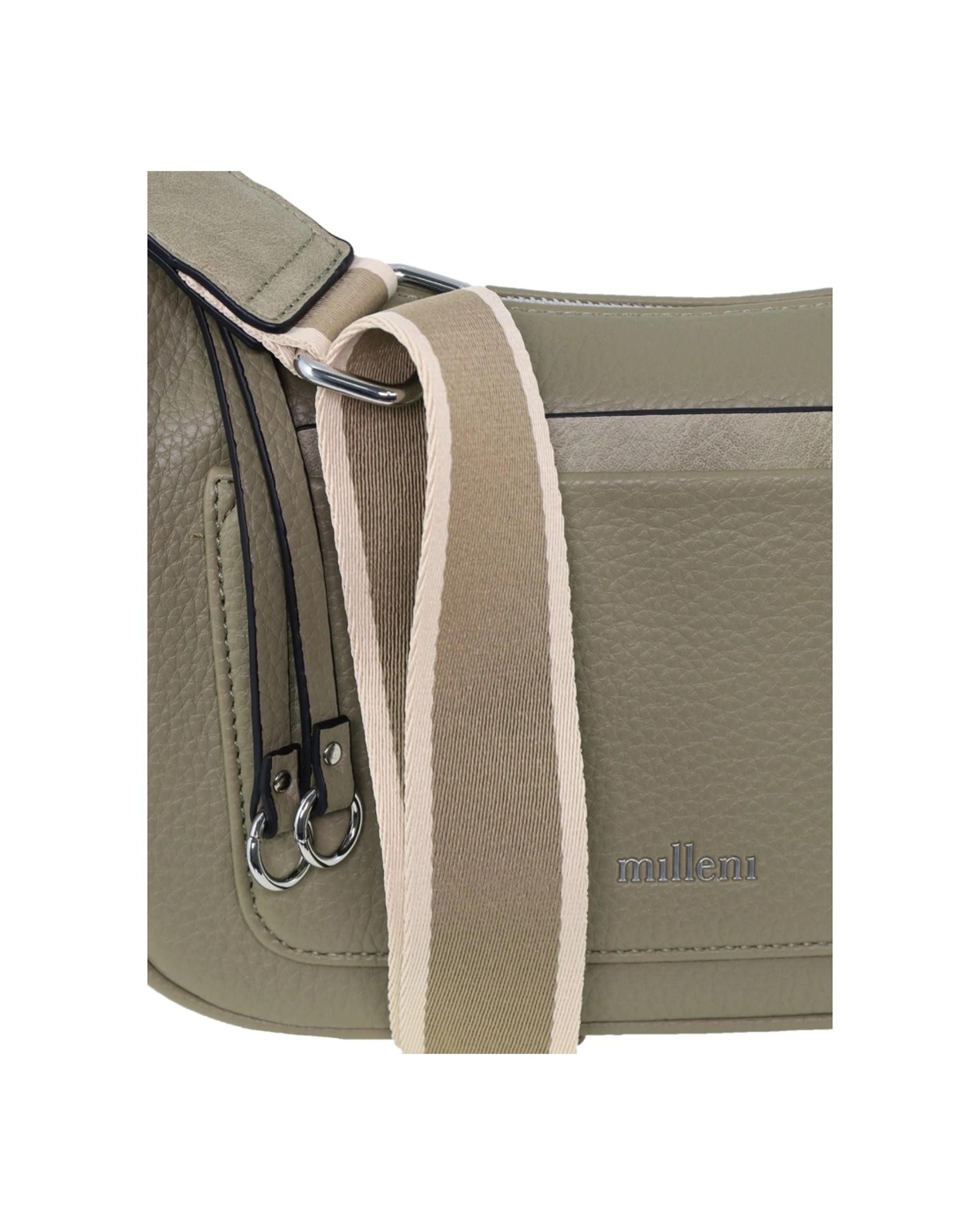 4 Milleni Women's Handbag Vegan Leather Fashion Everyday Crossbody Bag Taupe - Green, 4 of 4