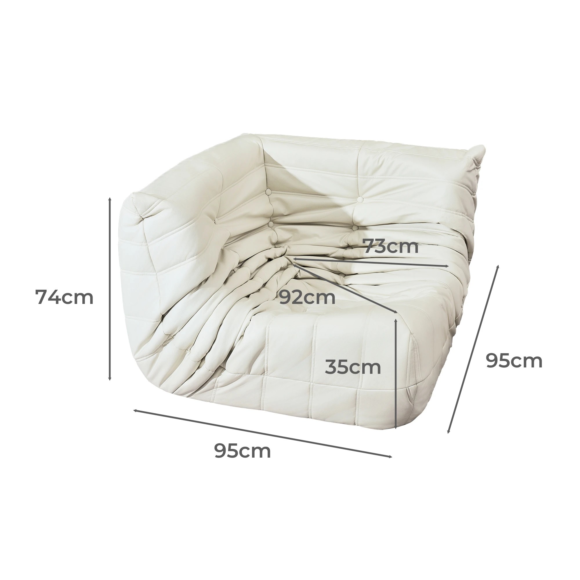 3 Levede Corner Caterpilar Sofa - Beige, 3 of 6