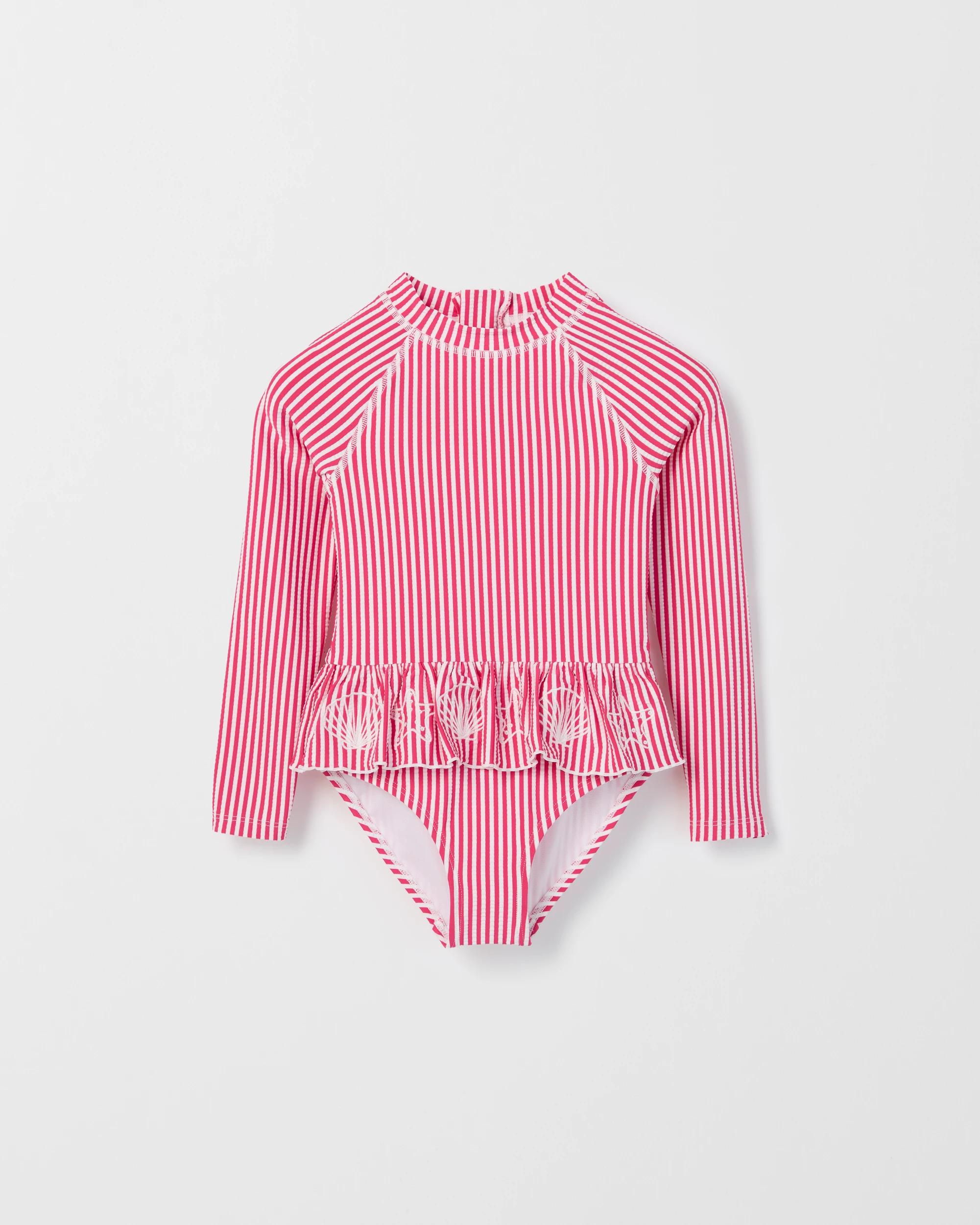 1 Target Kids Long Sleeve Swim Surfsuit PINK/RED GINGHAM, 1 of 2