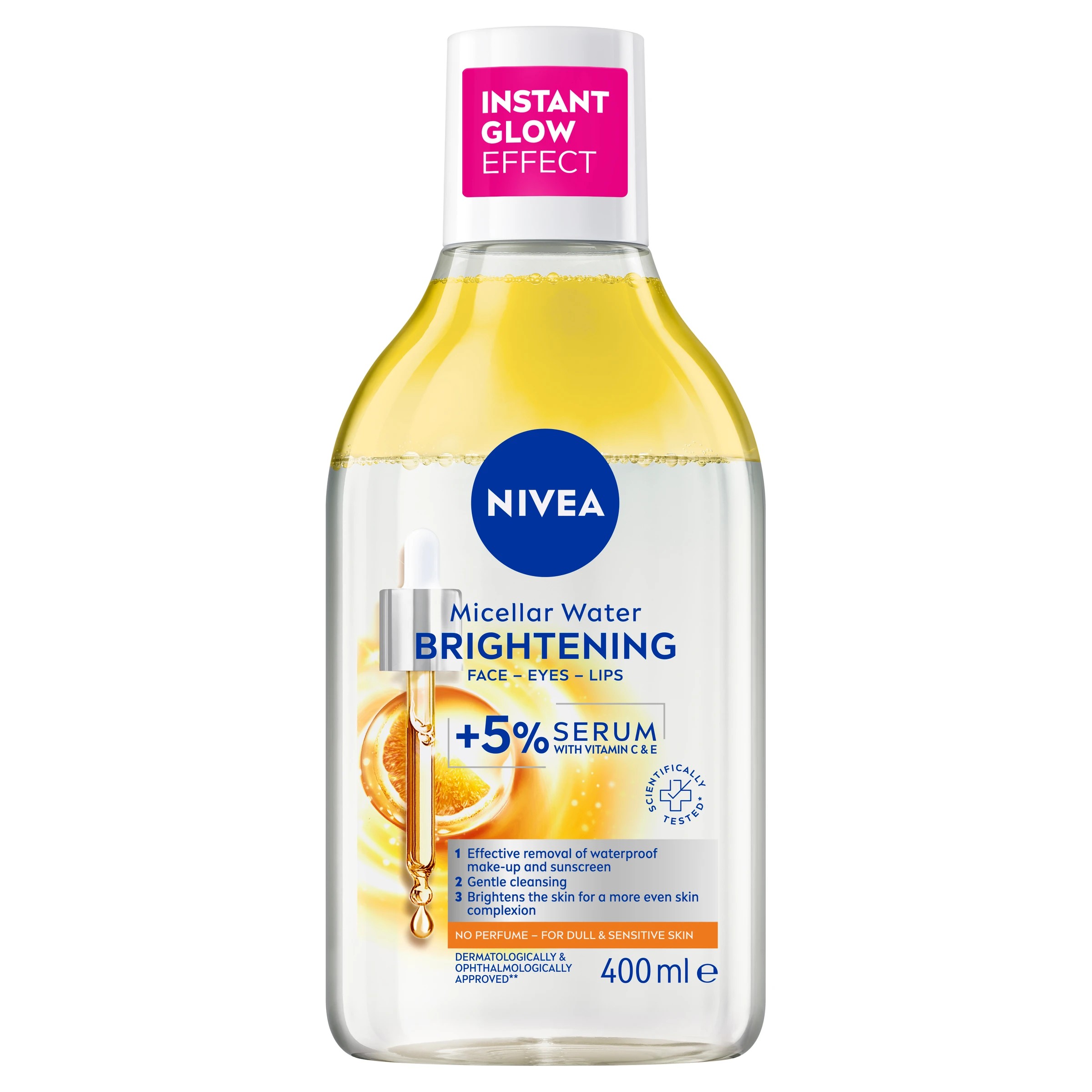1 Nivea Brightening Micellar Water 400ml - 5% Serum with Vitamin E and C and Amino Acid Complex, 1 of 7
