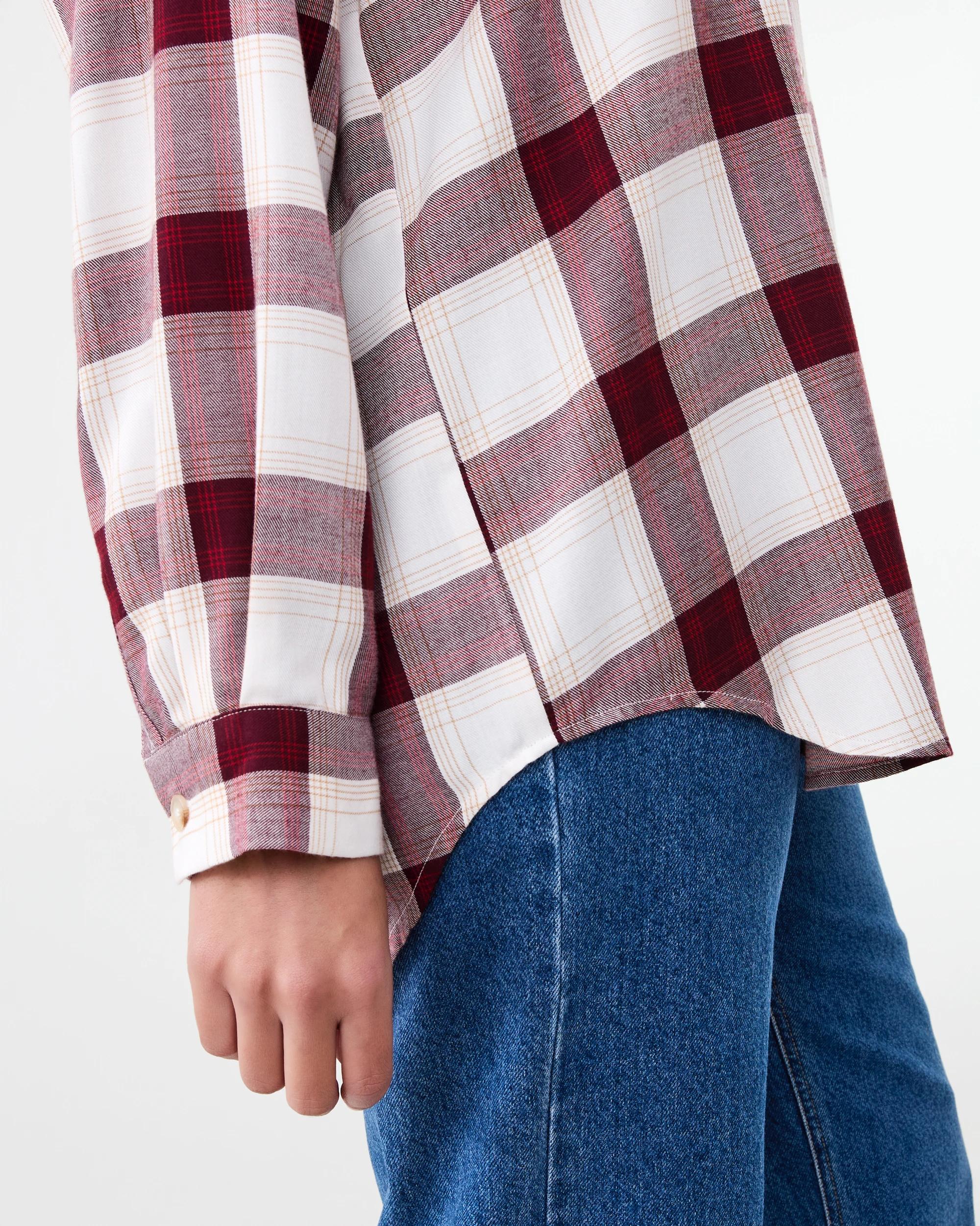 7 Long Sleeve Brushed Check Shirt Check Port, 7 of 7