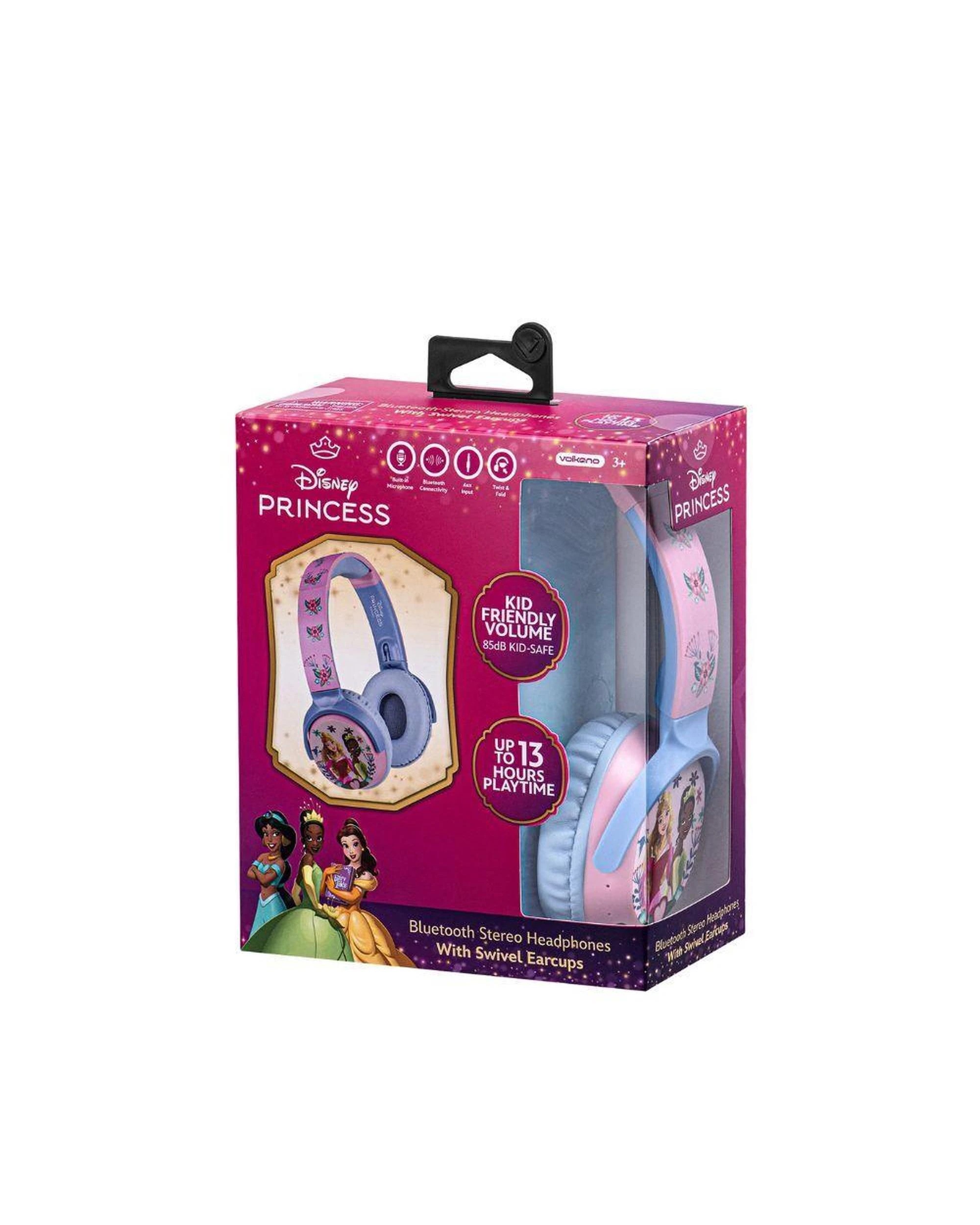 6 Disney Princess Kids Bluetooth Headphones 85dB Volume Limit Foldable, 6 of 8