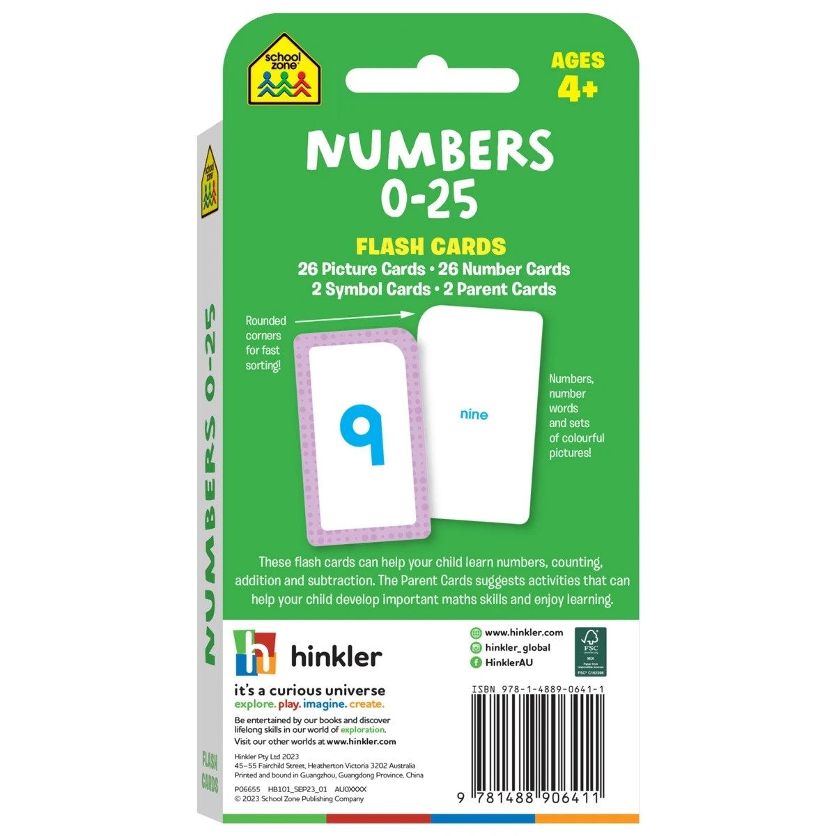 5 School Zone: Numbers 0-25 Flash Cards - Book, 5 of 5