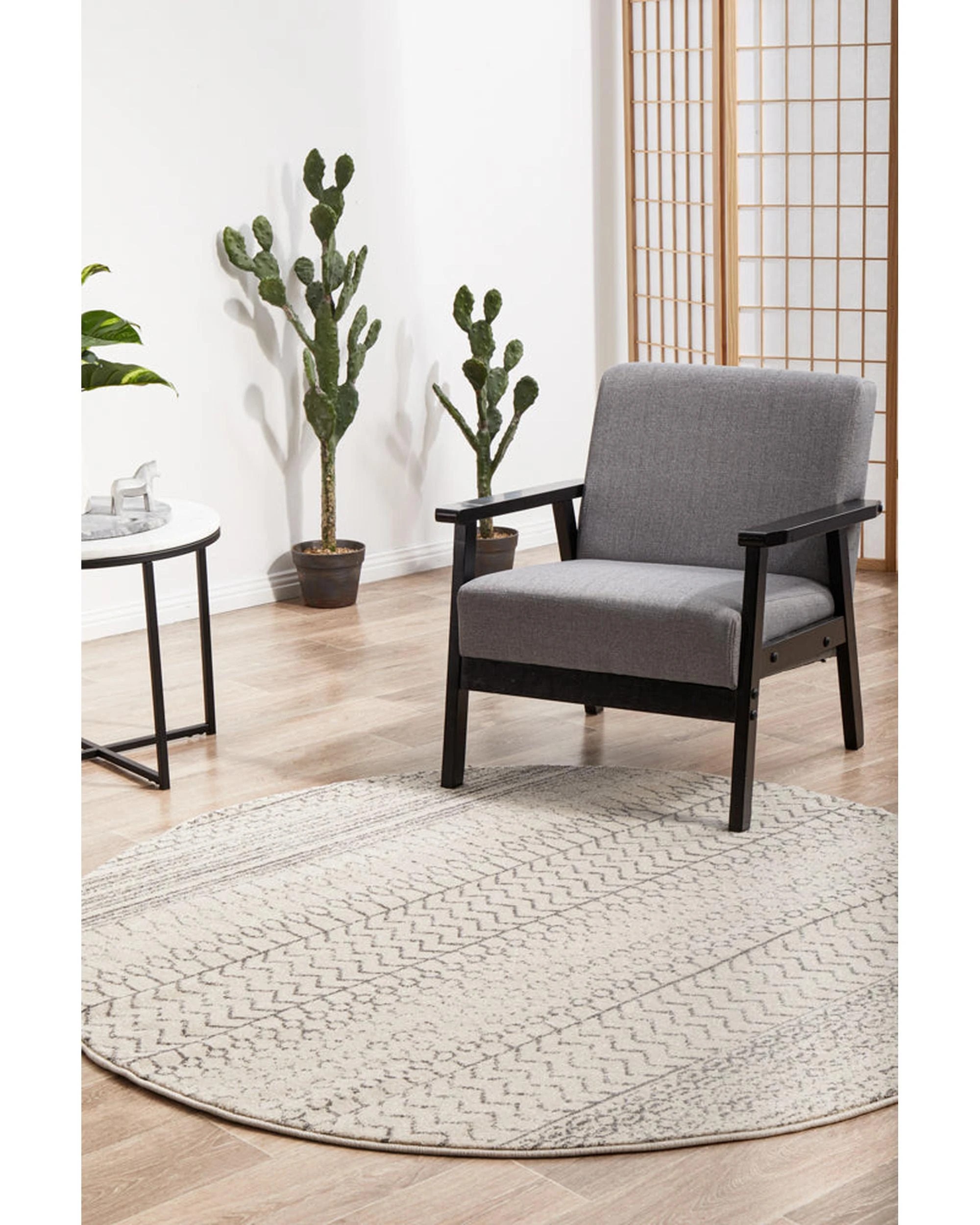 3 RUG CULTURE Chrome Harper Silver Round Rug — 240X240, 3 of 9