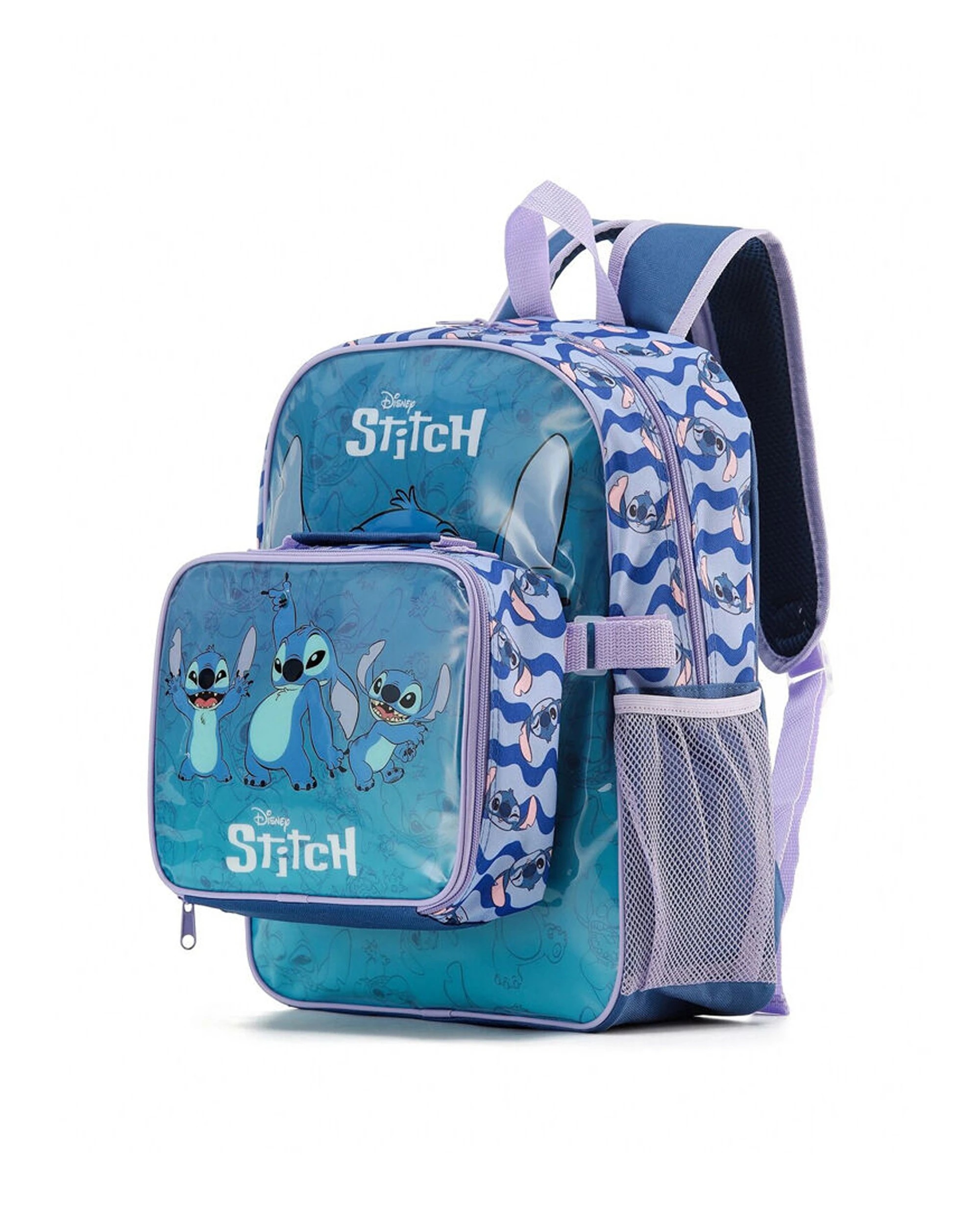 1 Disney Stitch Kids 15 In Backpack With Insulated Lunch Bag Age 3 And Up - Blue, 1 of 3