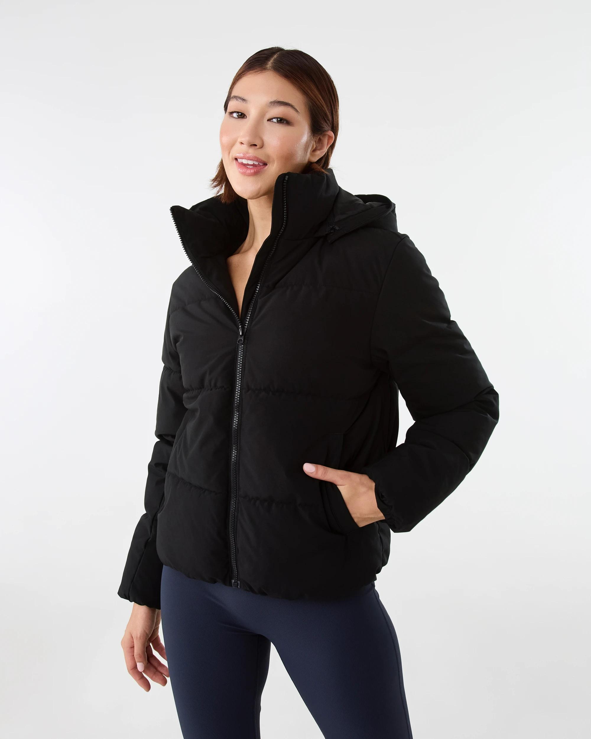 1 Active Womens Core Puffer Jacket Black, 1 of 9