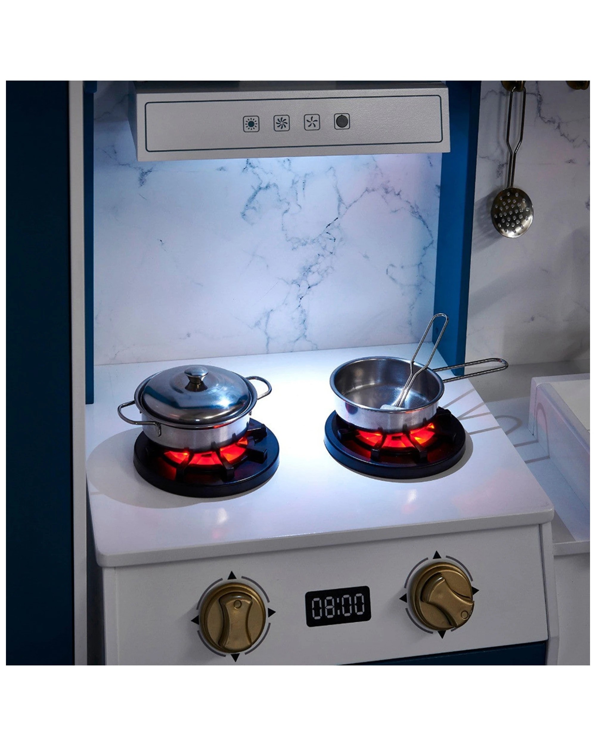 3 Plum Play Au Bakehouse Wooden Play Kitchen With Fridge And Utensils Set, 3 of 9