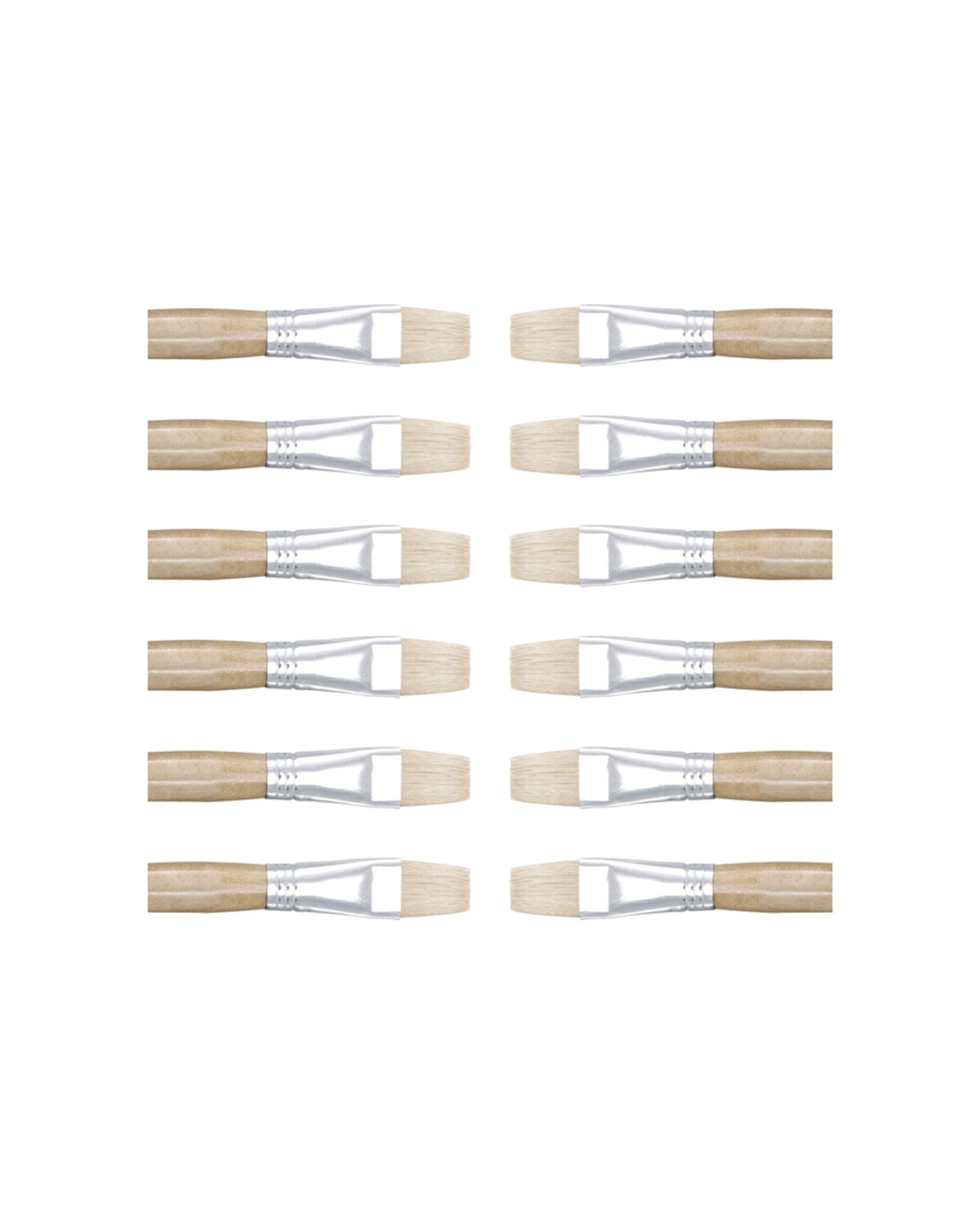 1 Jasart 12PK Hog Bristle Series 579 Flat Paint Brush Size 2 - Beige, 1 of 2