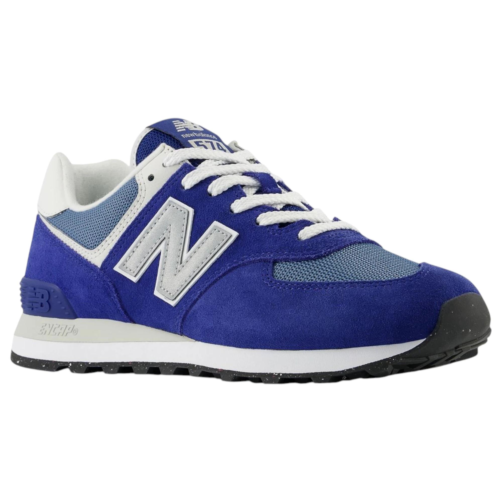 7 New Balance Mens 574 Navy/ White Athletic Shoes NAVY/WHITE, 7 of 7