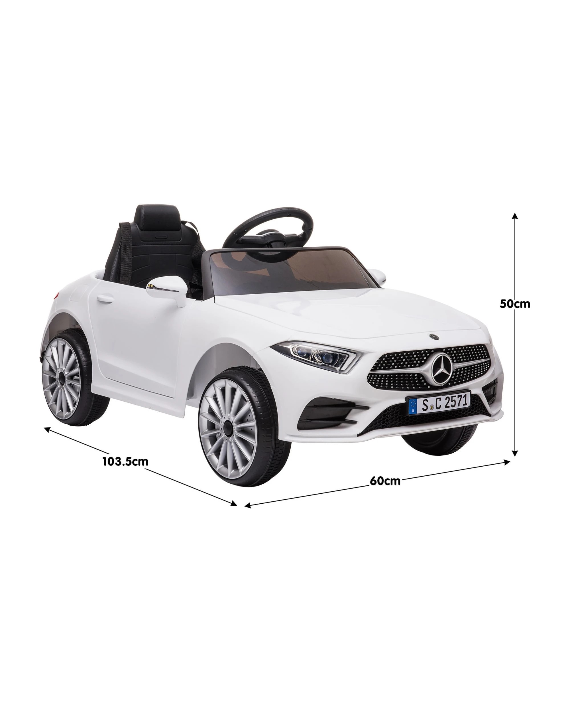 6 Kahuna Mercedes-Benz CLS 350 Kids Electric Ride-On Car with Remote Control, 12V - White - White, 6 of 6