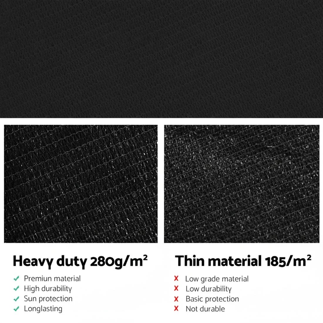 5 Instahut Shade Sail 5x5x5m Triangle 280GSM 98%   Shade Cloth - Black, 5 of 6