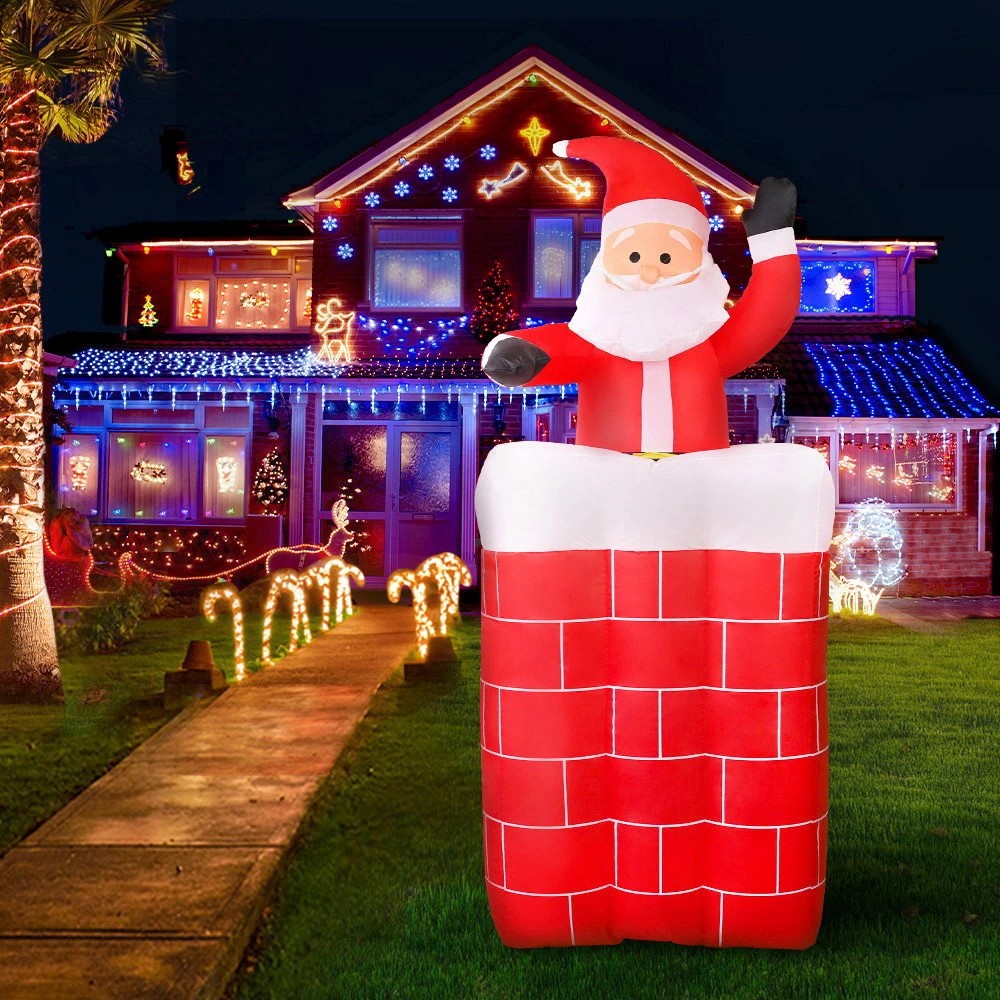 9 Jingle Jollys Christmas Inflatable Santa Pop Up 1.8M Illuminated Decorations - Multi, 9 of 9