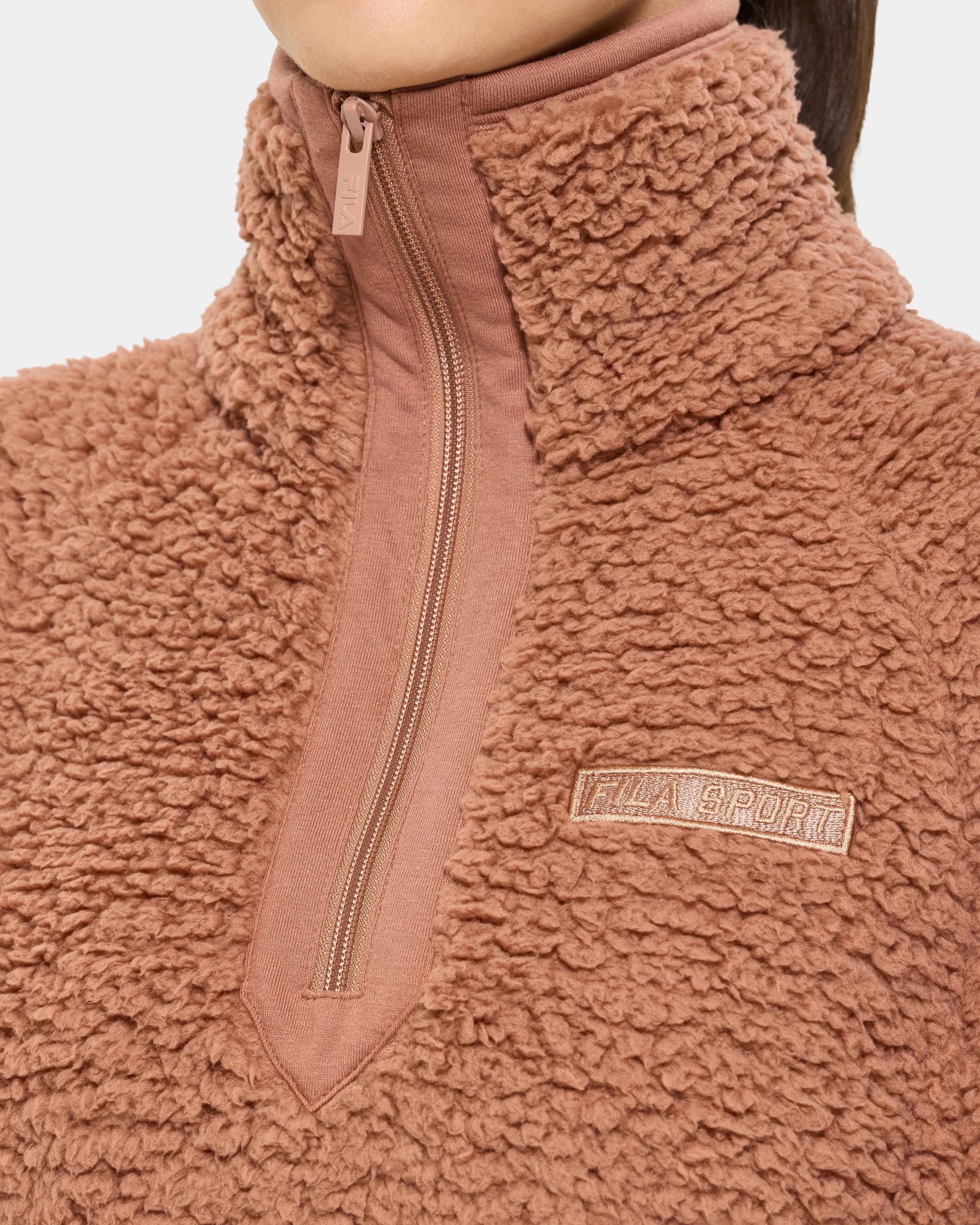 7 Fila Hallie Quarter Zip Teddy Fleece Top SHEER, 7 of 10