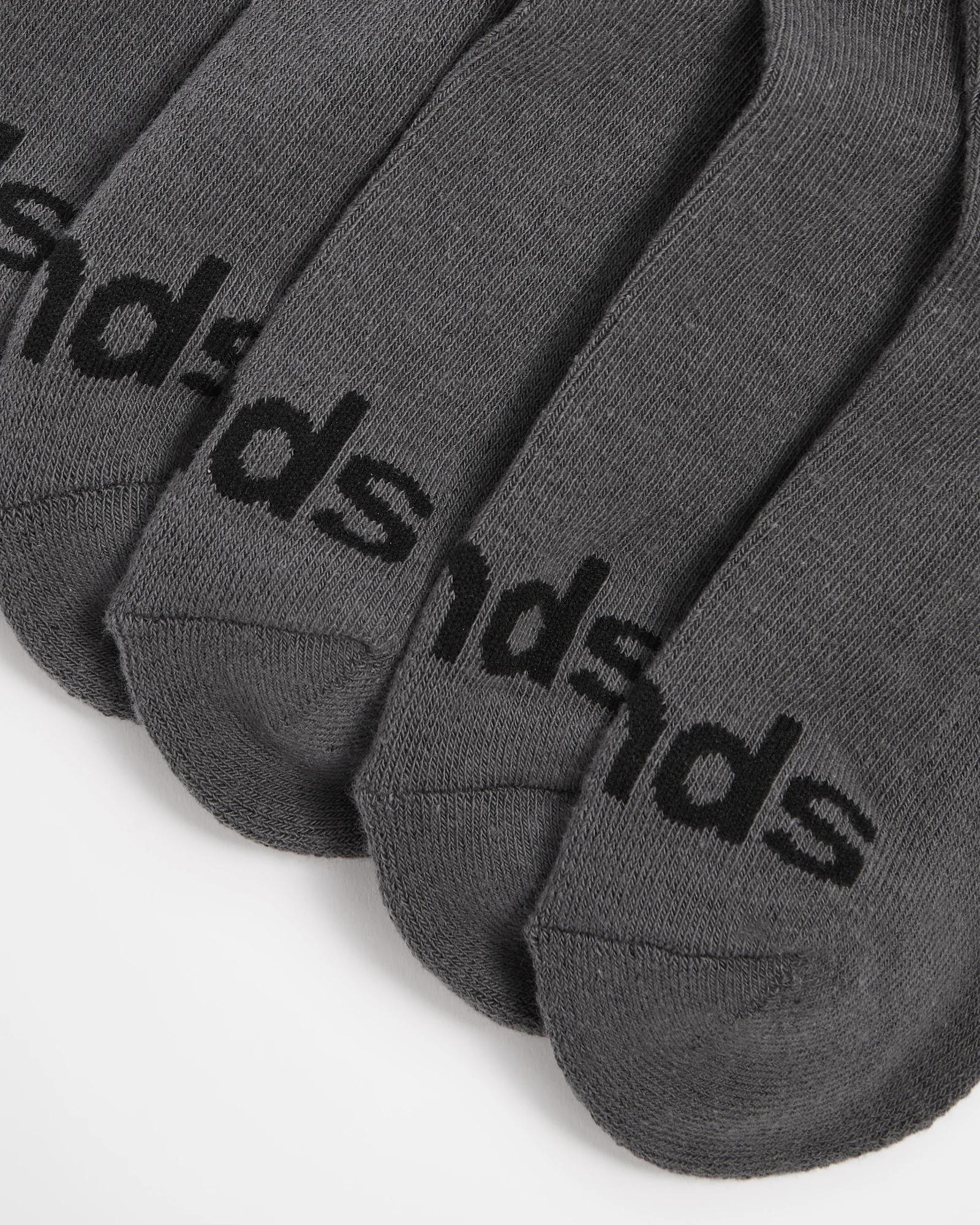 2 Bonds Kids Cushioned 1/4 Crew Socks - 5 Pack GREY, 2 of 3