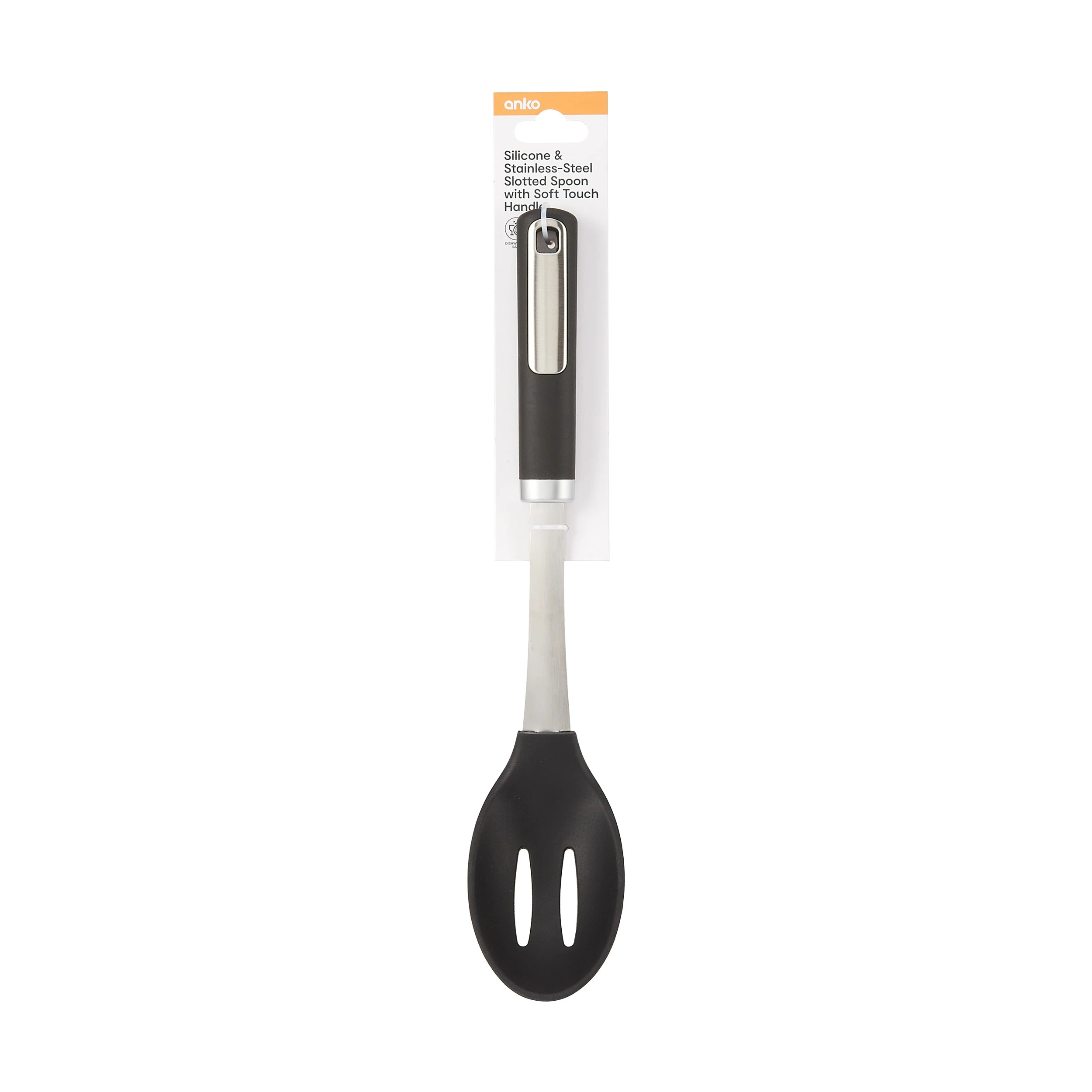 5 Silicone and Stainless Steel Slotted Spoon with Soft Touch Handle, 5 of 5