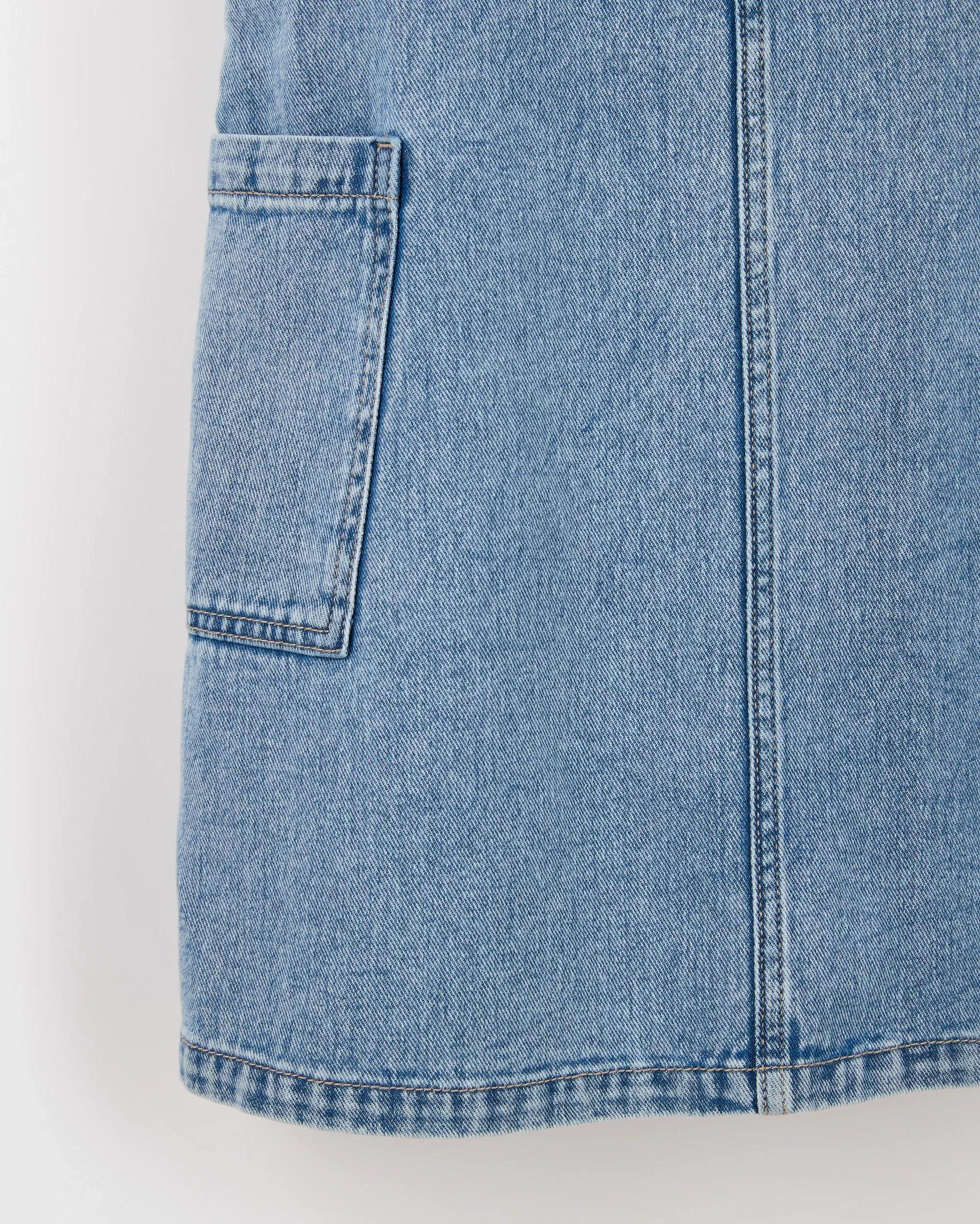 6 Target Denim Denim Woven Pinafore Dress LIGHT WASH, 6 of 7
