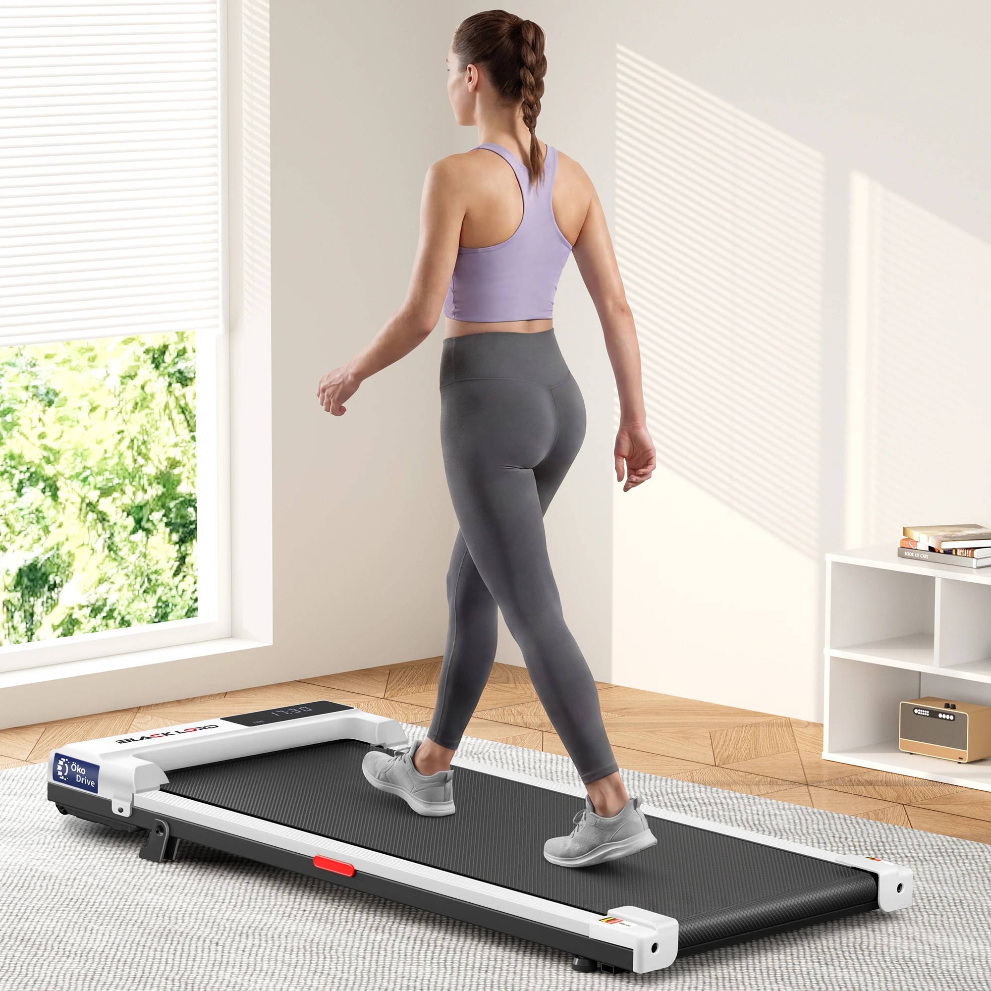 2 Black Lord Walking Pad Treadmill Electric Incline Under Desk - White, 2 of 9