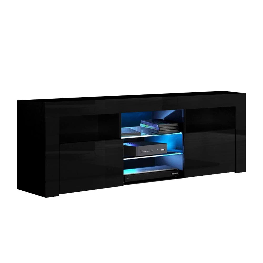 1 Artiss Entertainment Unit TV Cabinet LED 160cm - Black, 1 of 7