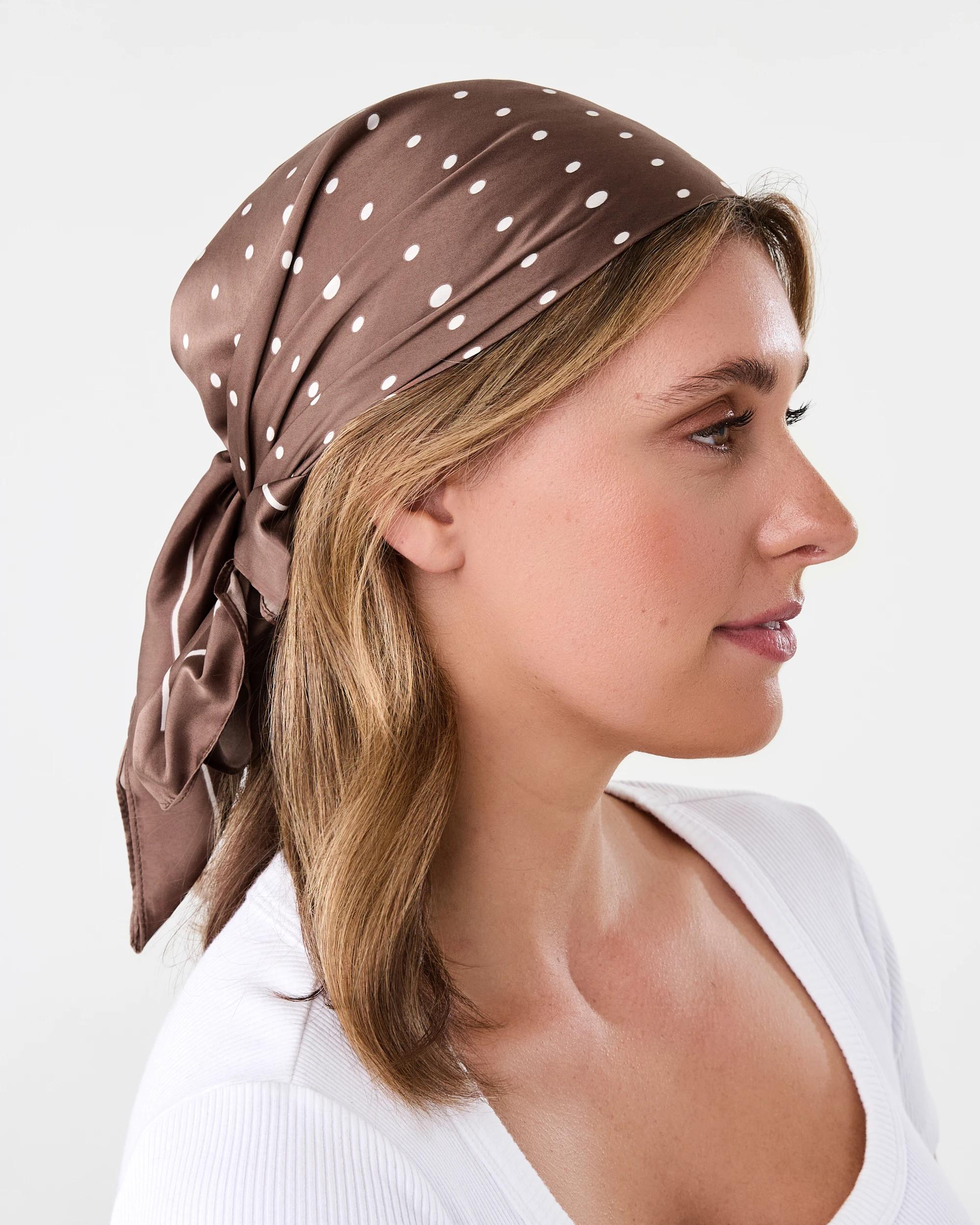 3 Polka Scarf - Chocolate Brown, 3 of 4