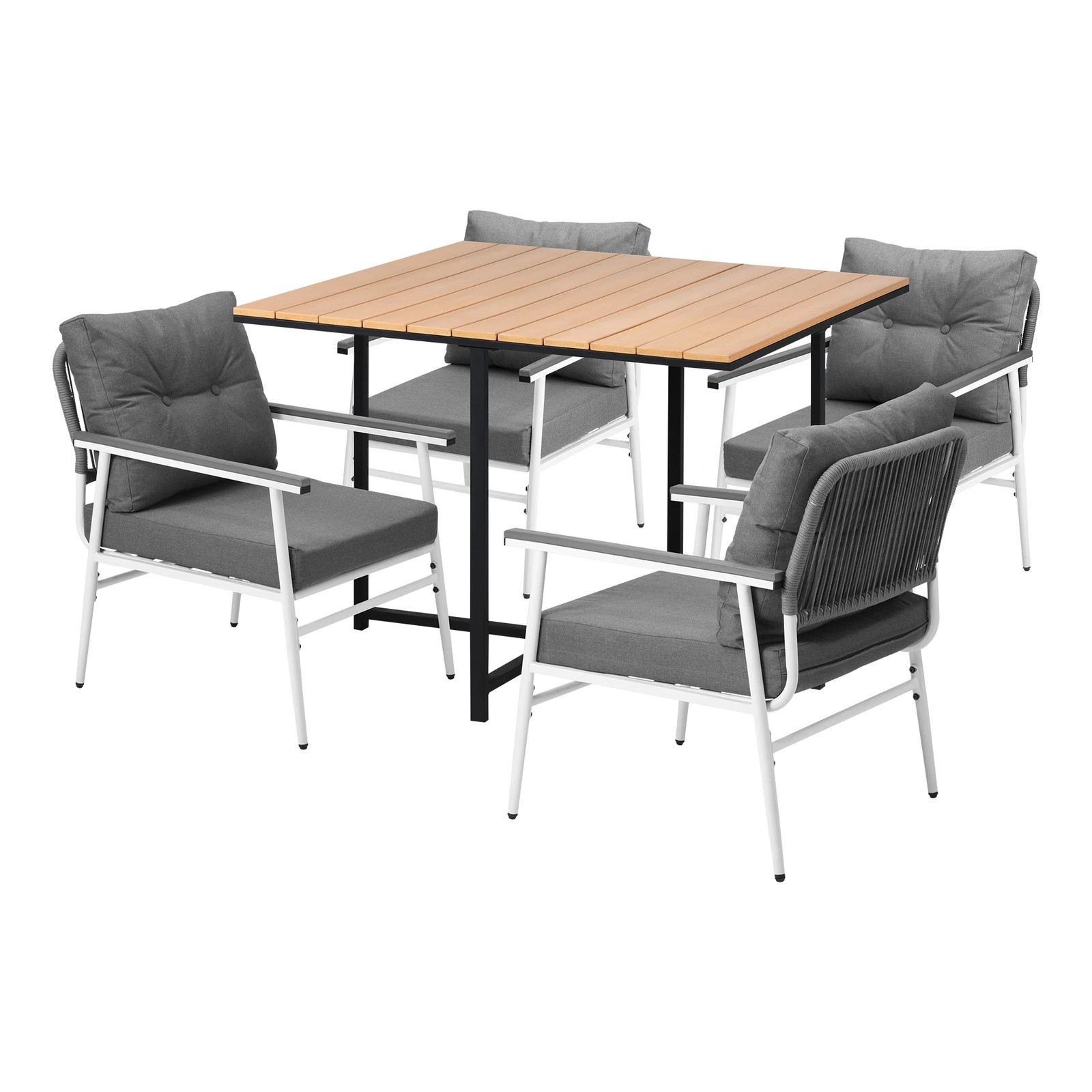 8 Livsip Outdoor Dining Set Patio Furniture Setting Garden Table and Chairs 5PCS - Multi, 8 of 9