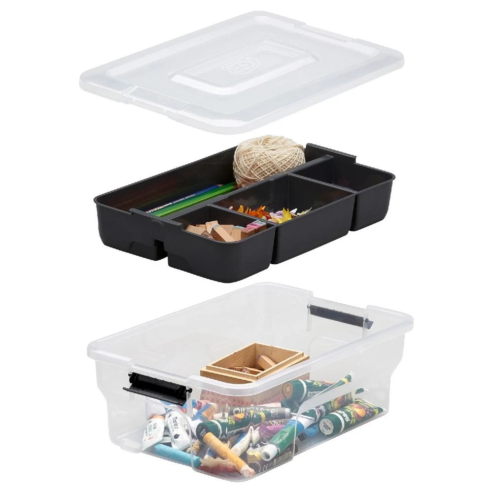 2 Ezy Storage 5L Sort It Storage Container Transparent Grey, 2 of 9