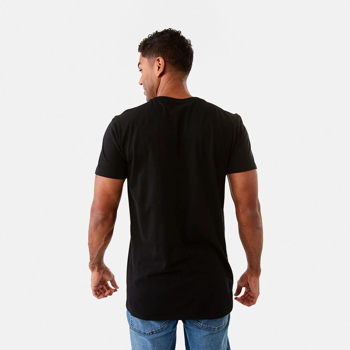 3 Cotton Longline T-shirt Black, 3 of 6