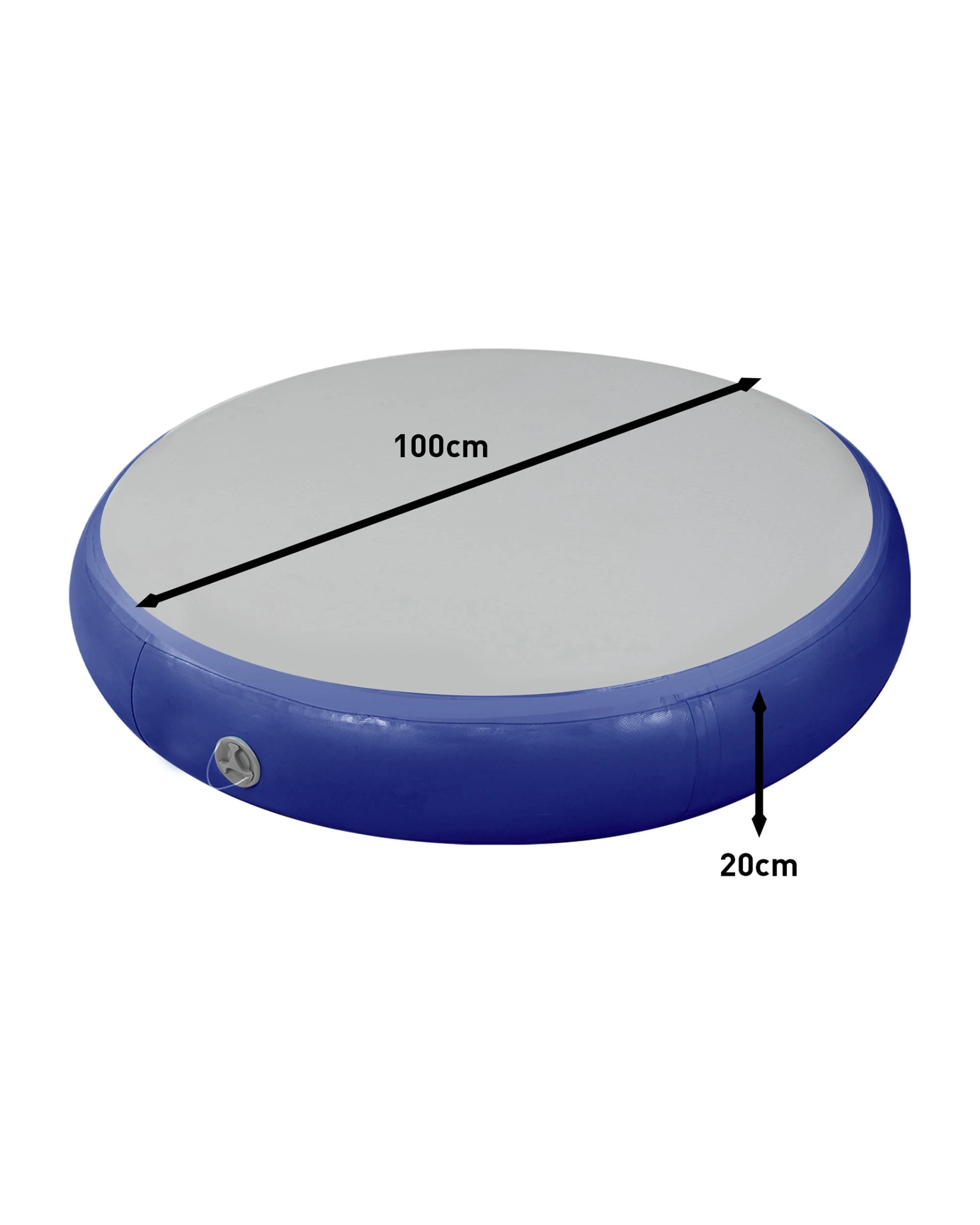 3 Powertrain 1m x 20cm Airtrack Spot Round Inflatable Gymnastics Tumbling Mat Air Track Exercise Yoga Mat - Blue, 3 of 4
