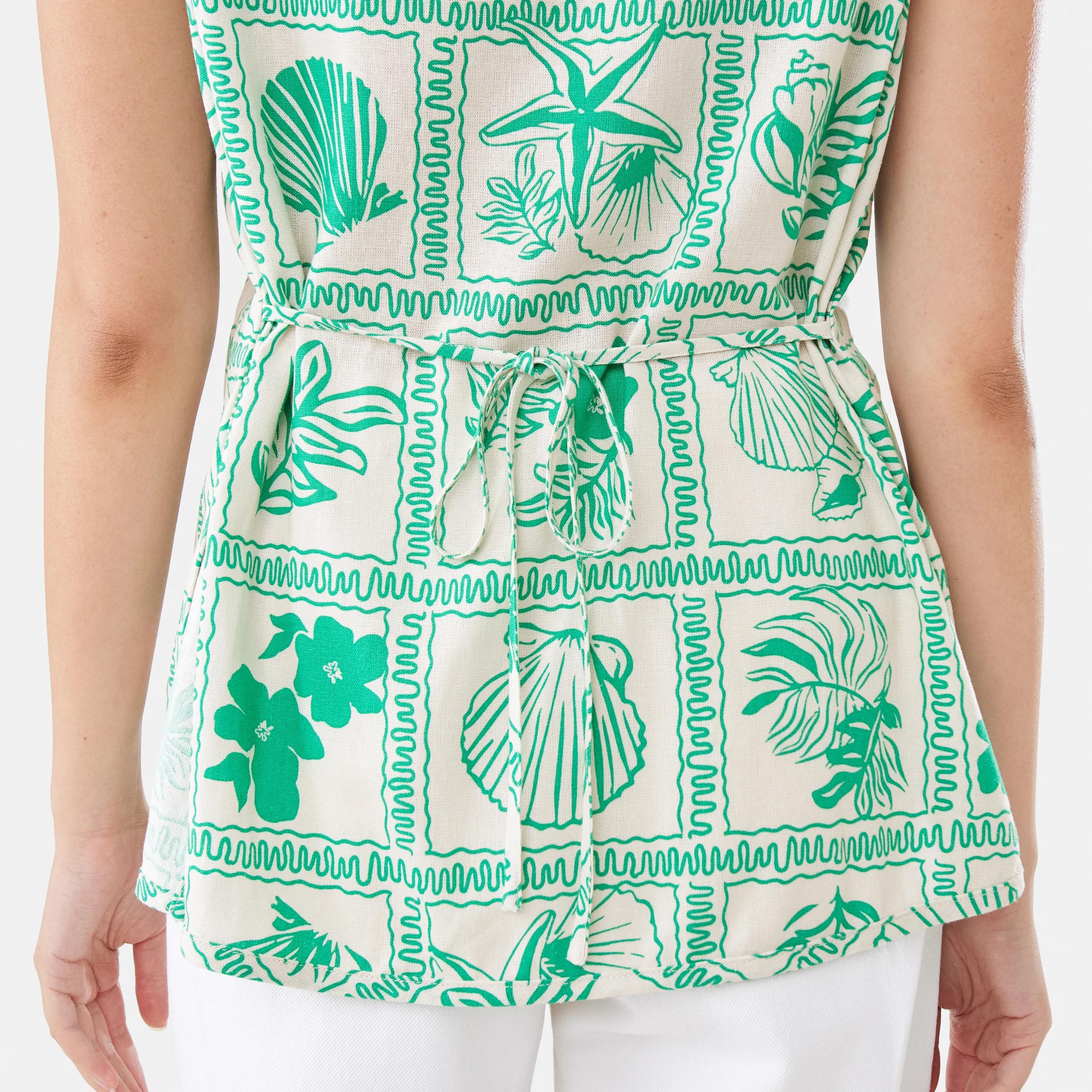 8 Sleeveless Button Detail Vest SHELL GEO SIMPLY GREEN, 8 of 8