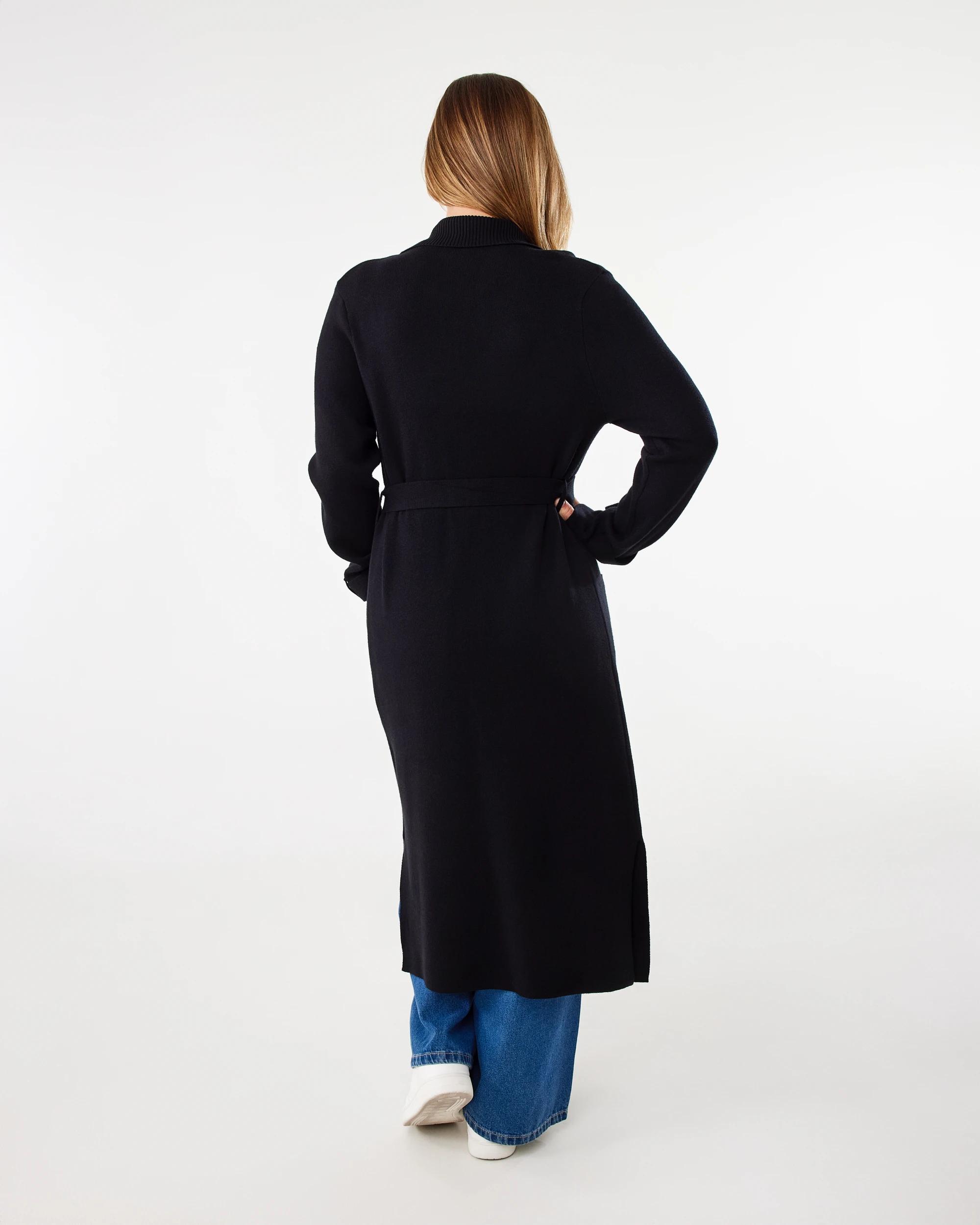 3 Trench Coatigan Black, 3 of 7