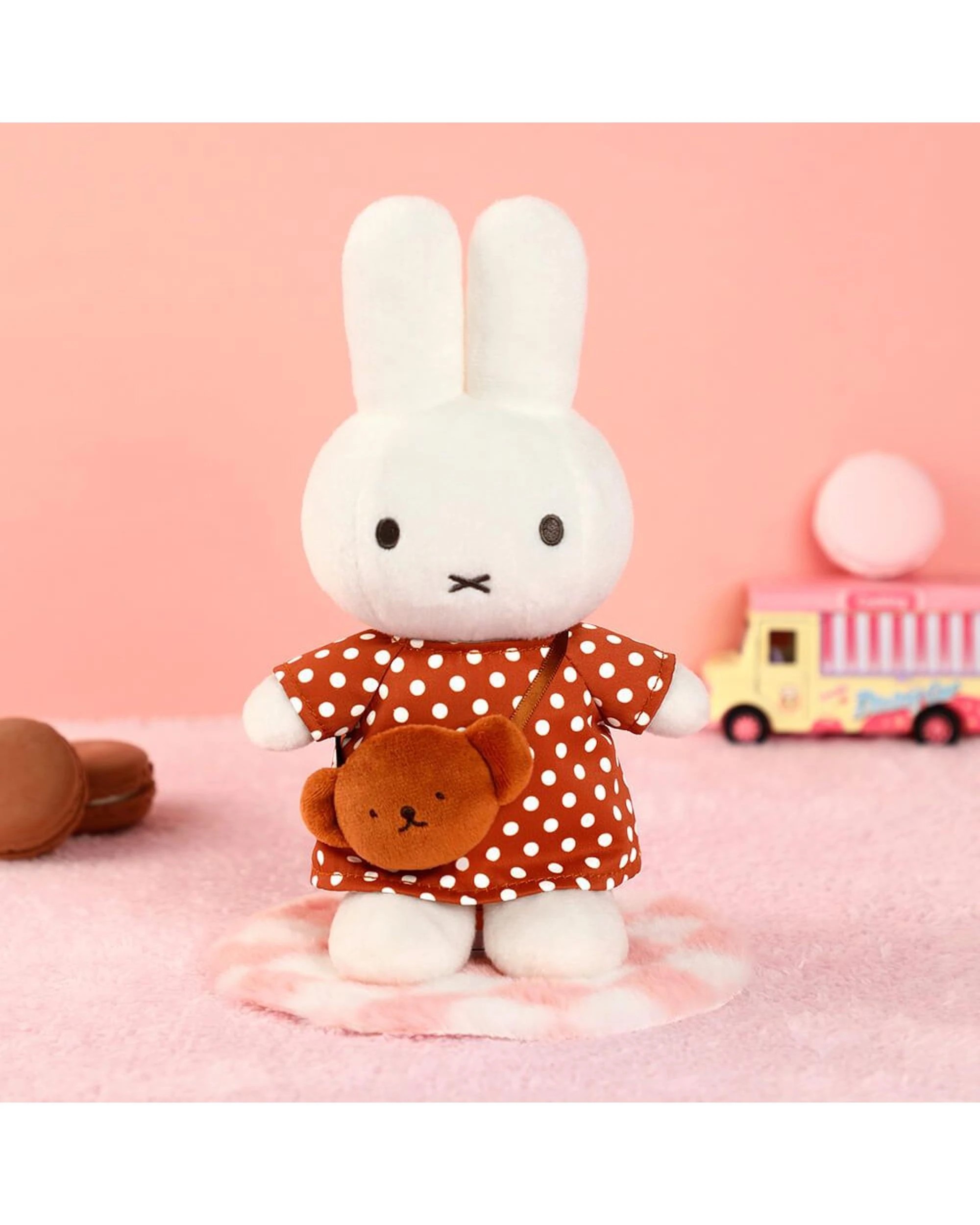 2 Miffy Polka Dot Dress With Boris Bag 24cm Plush, 2 of 5