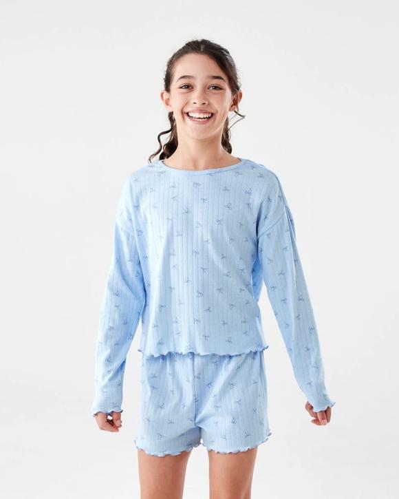 Long Sleeve Pointelle Pyjama Set